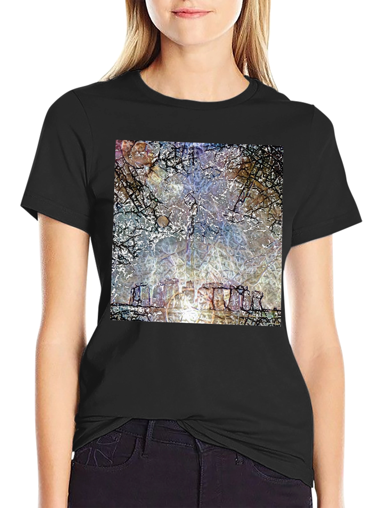 Stonehenge Graphic Tee - Mystical Mens Black T-Shirt