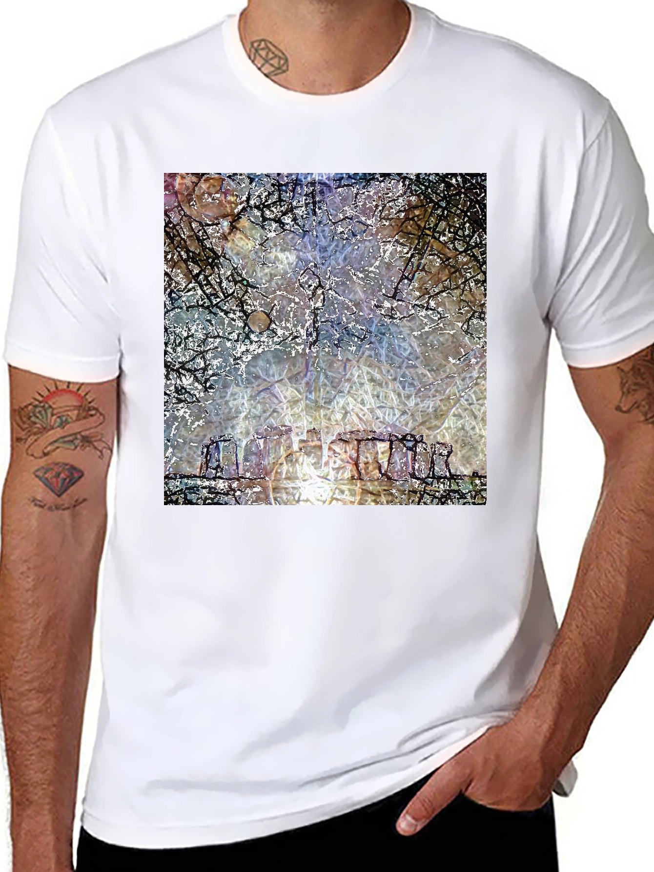 Stonehenge Graphic Tee - Mystical Mens Black T-Shirt