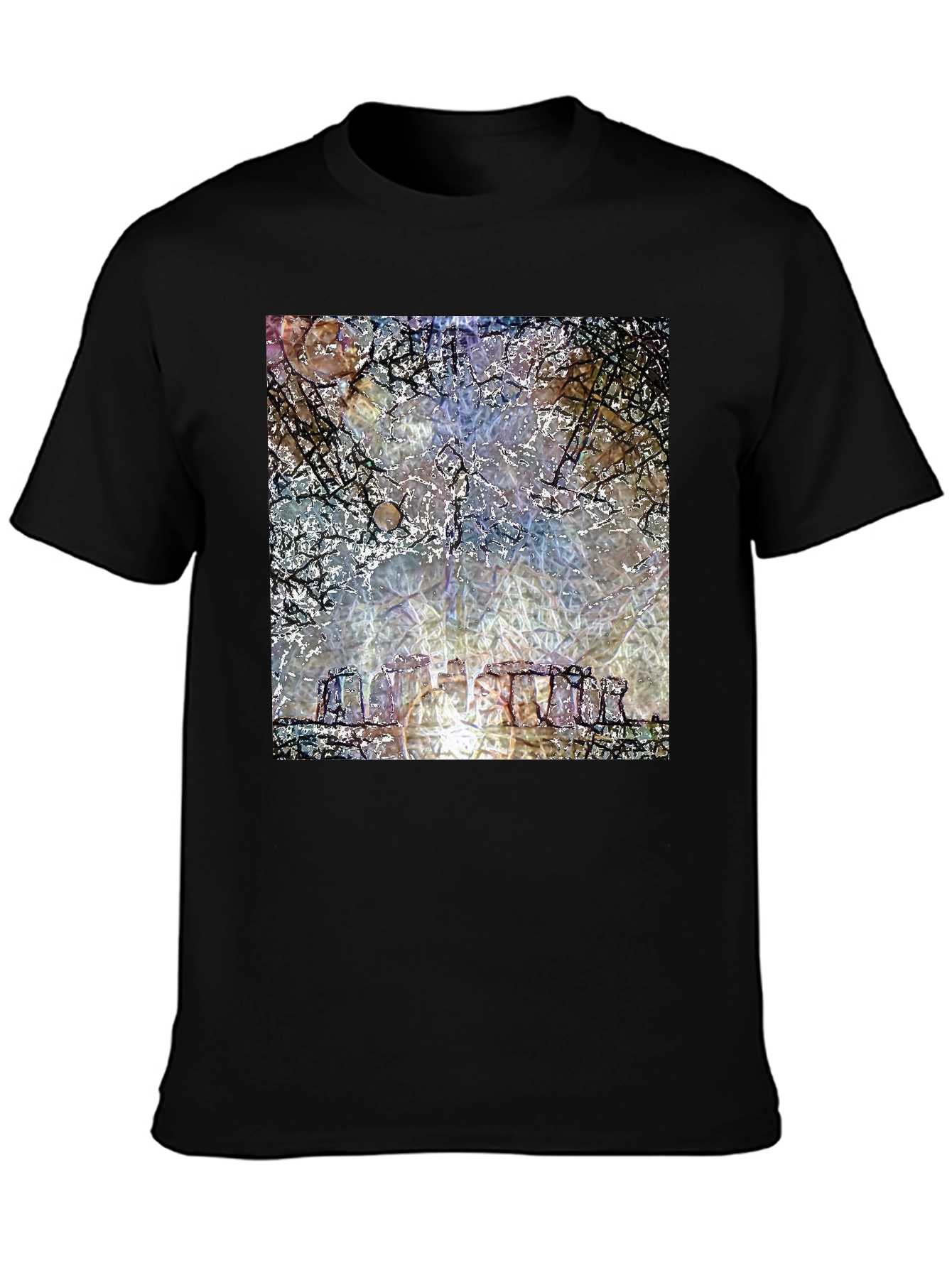 Stonehenge Graphic Tee - Mystical Mens Black T-Shirt