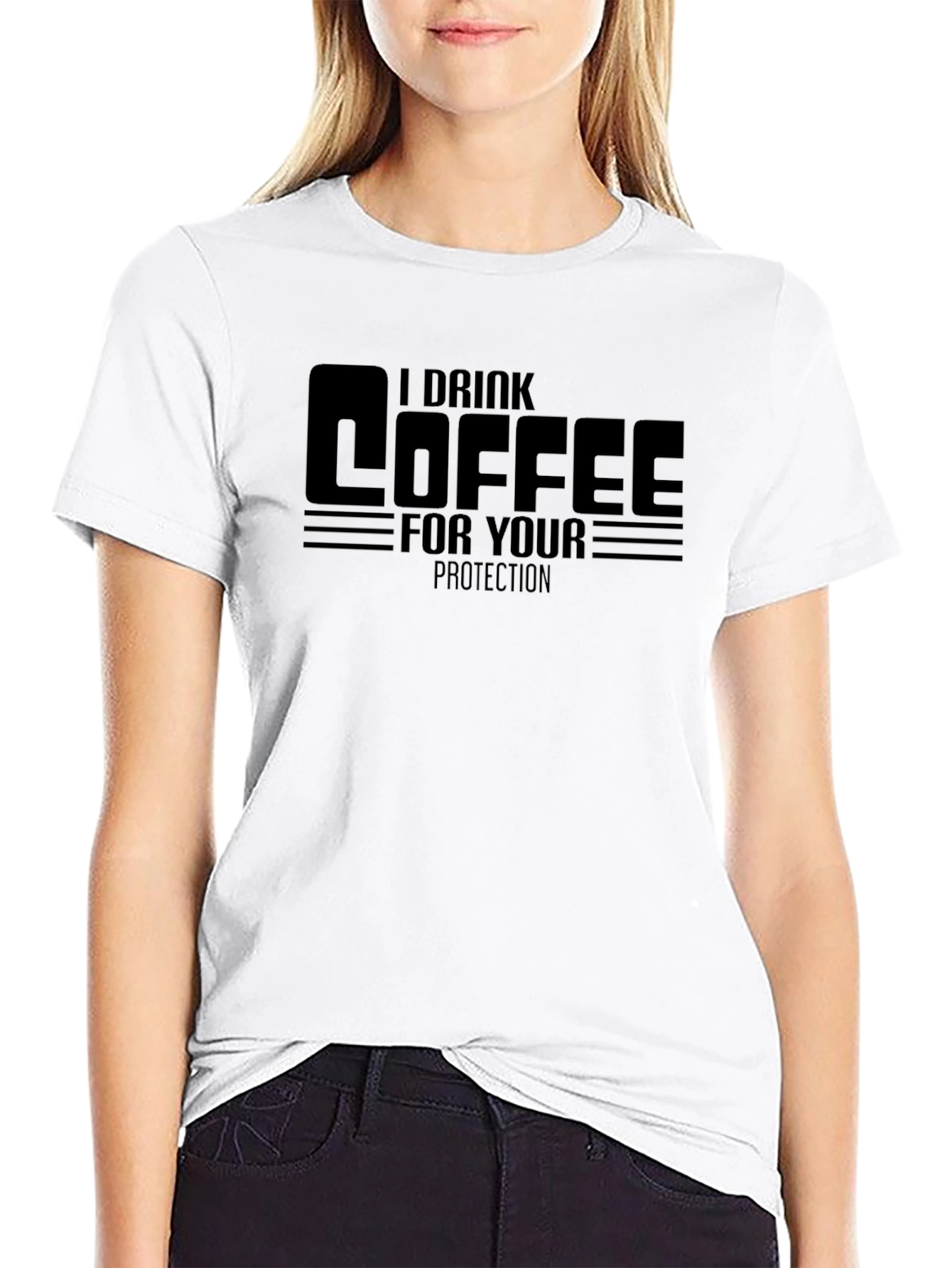 I Drink Coffee For Your Protection Black T-Shirt