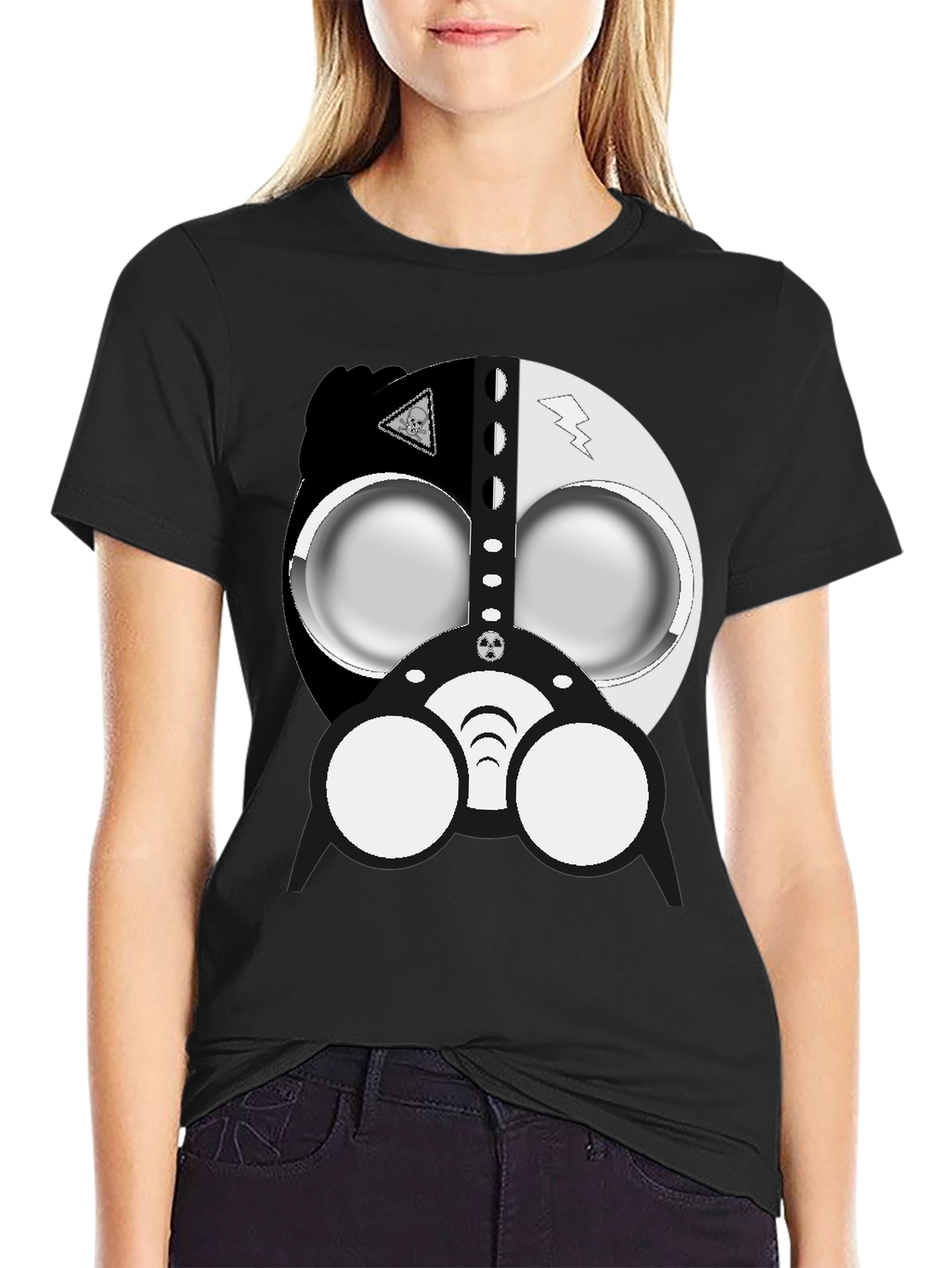 Cool Gas Mask Graphic Black T-Shirt