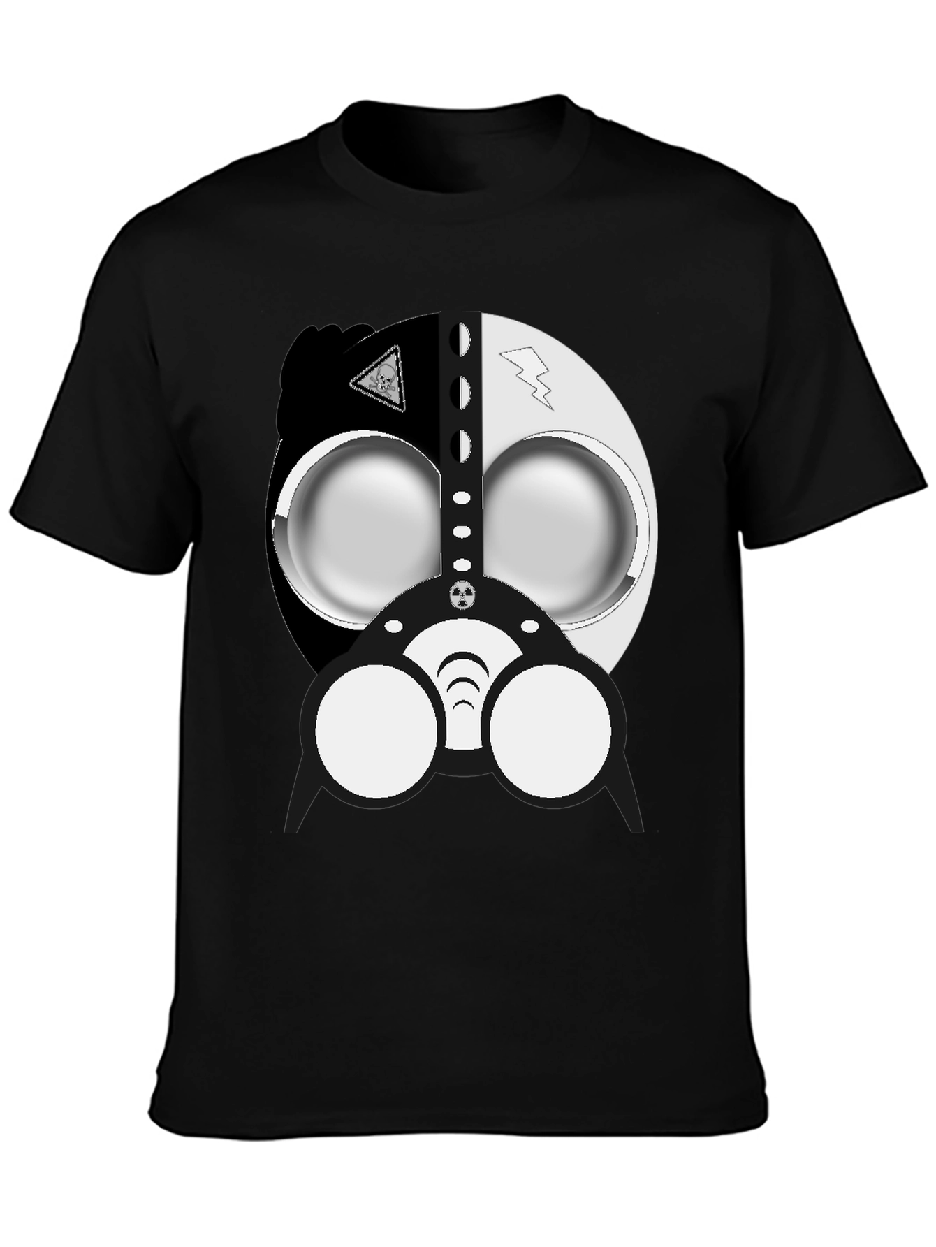 Cool Gas Mask Graphic Black T-Shirt