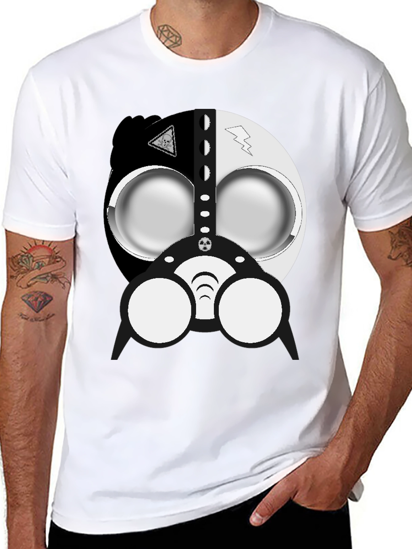 Cool Gas Mask Graphic Black T-Shirt