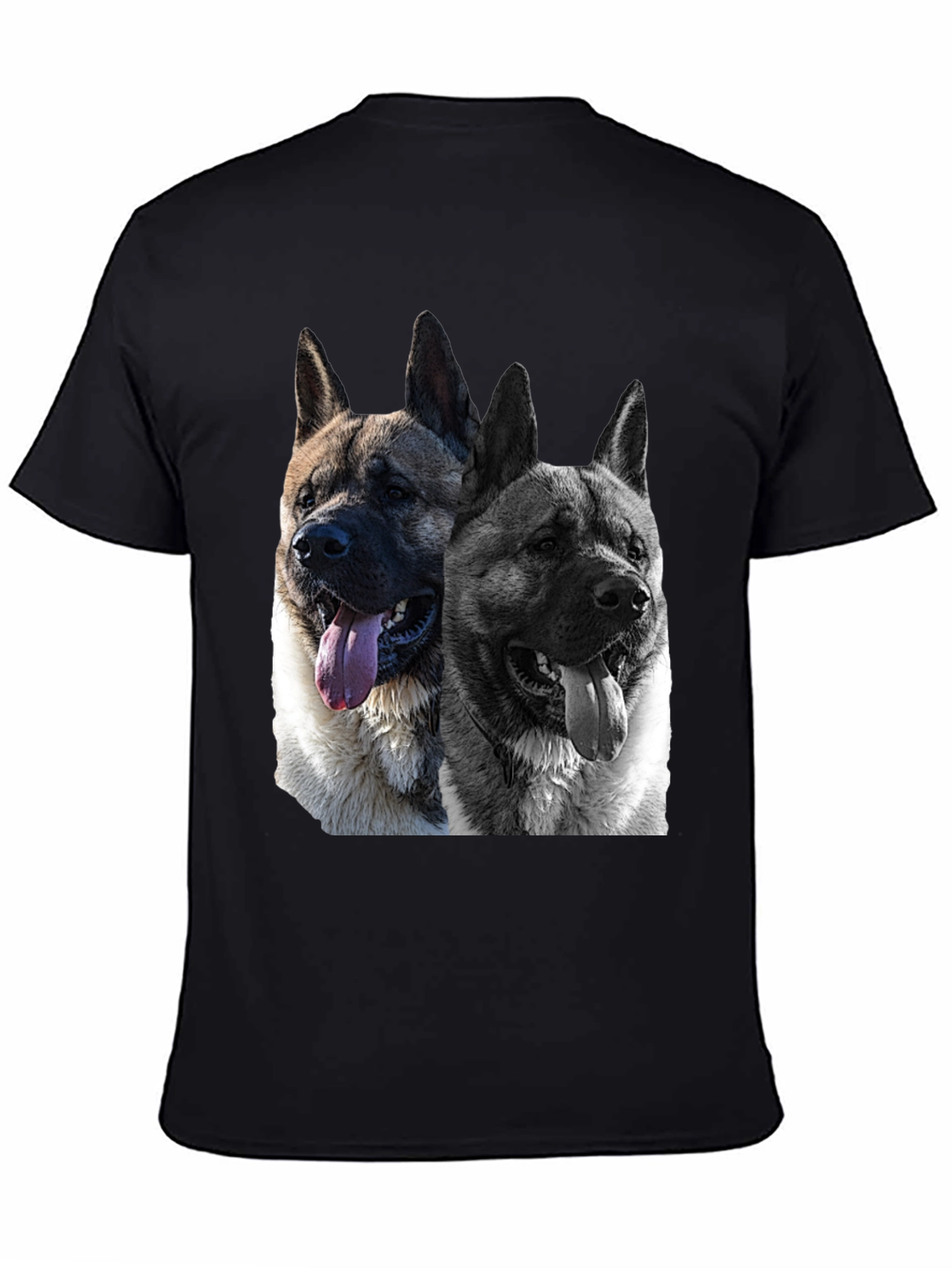 Akita Dog Graphic Black T-Shirt