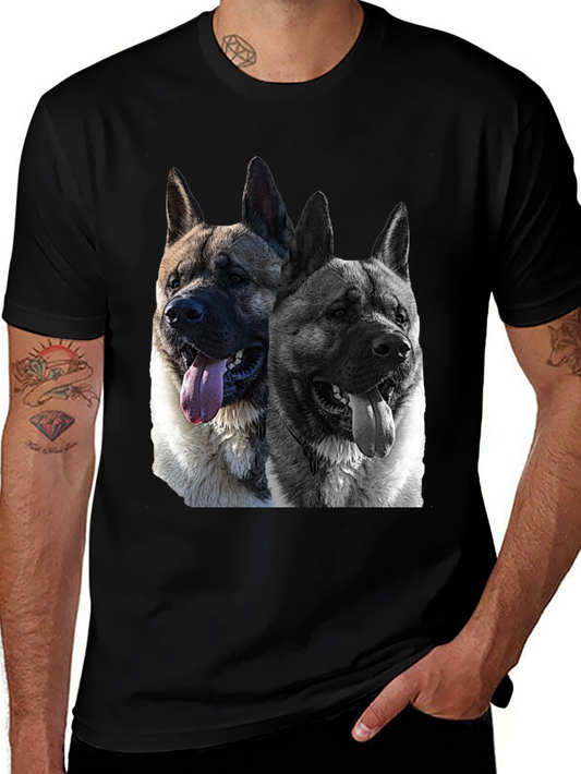 Akita Dog Graphic Black T-Shirt