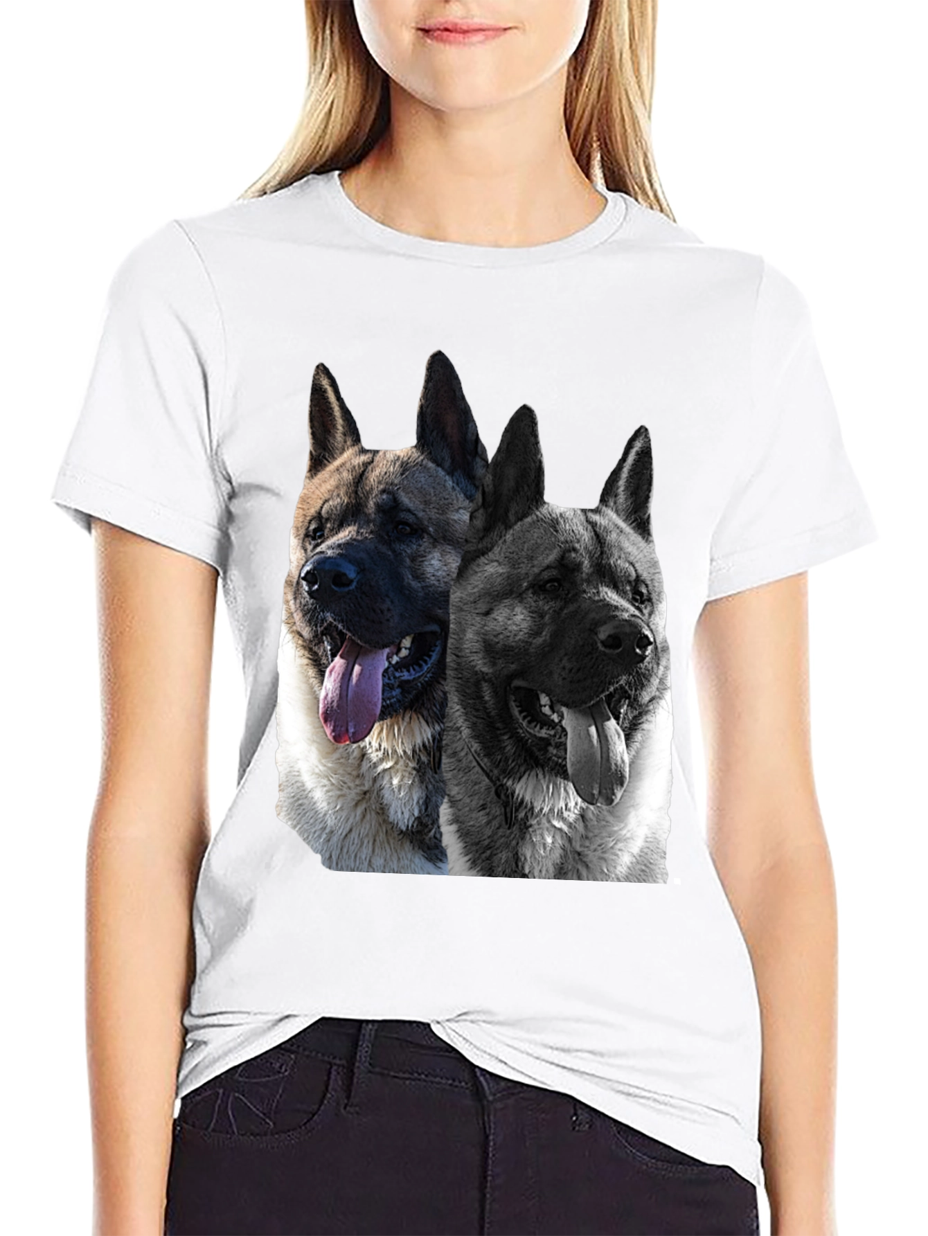 Akita Dog Graphic Black T-Shirt