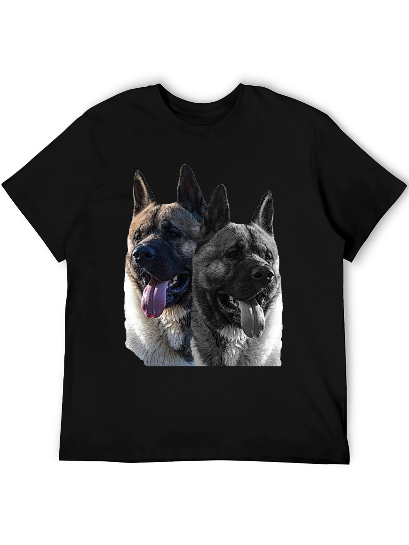 Akita Dog Graphic Black T-Shirt