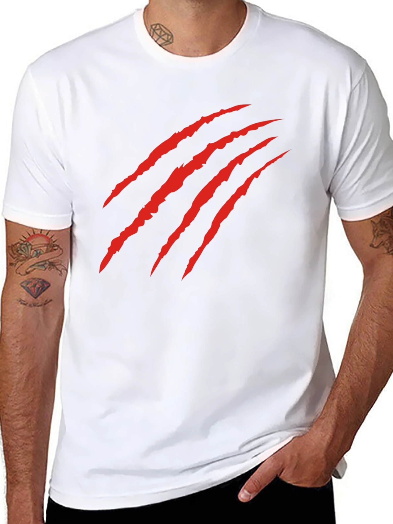 Claw Mark Graphic T-Shirt - Bold Statement Tee