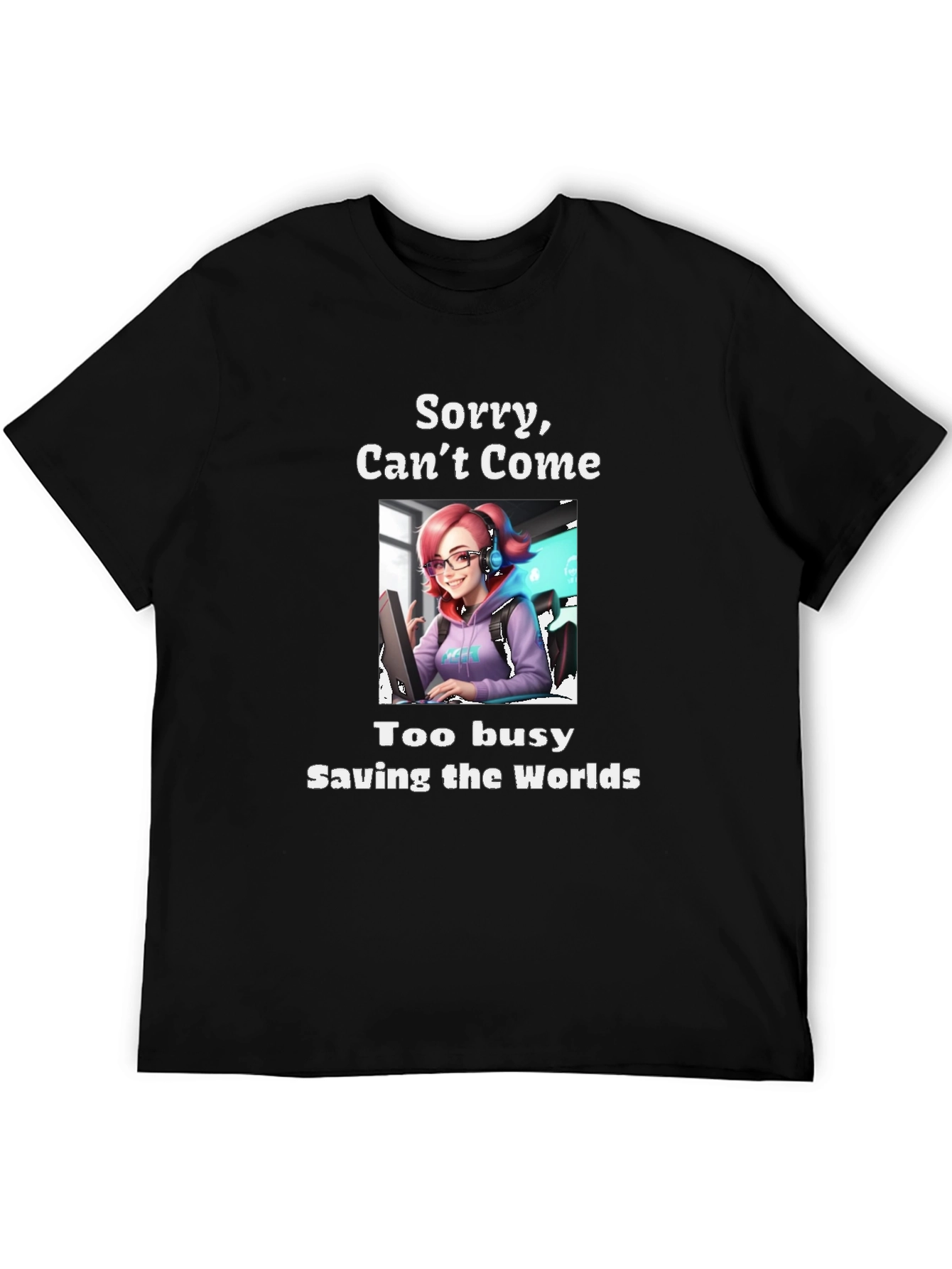 Gamer Girl T-Shirt - Saving Worlds!