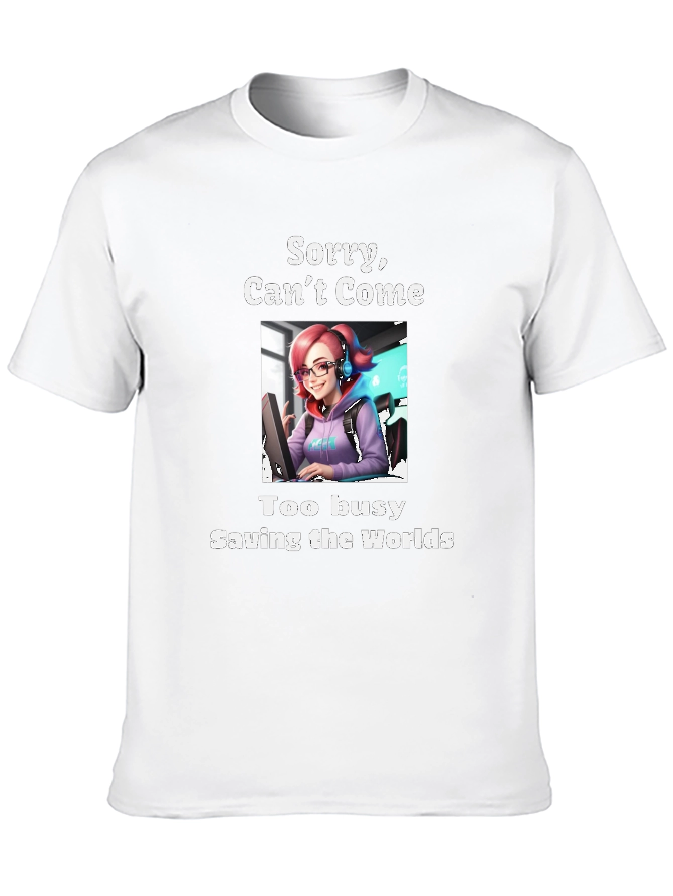 Gamer Girl T-Shirt - Saving Worlds!