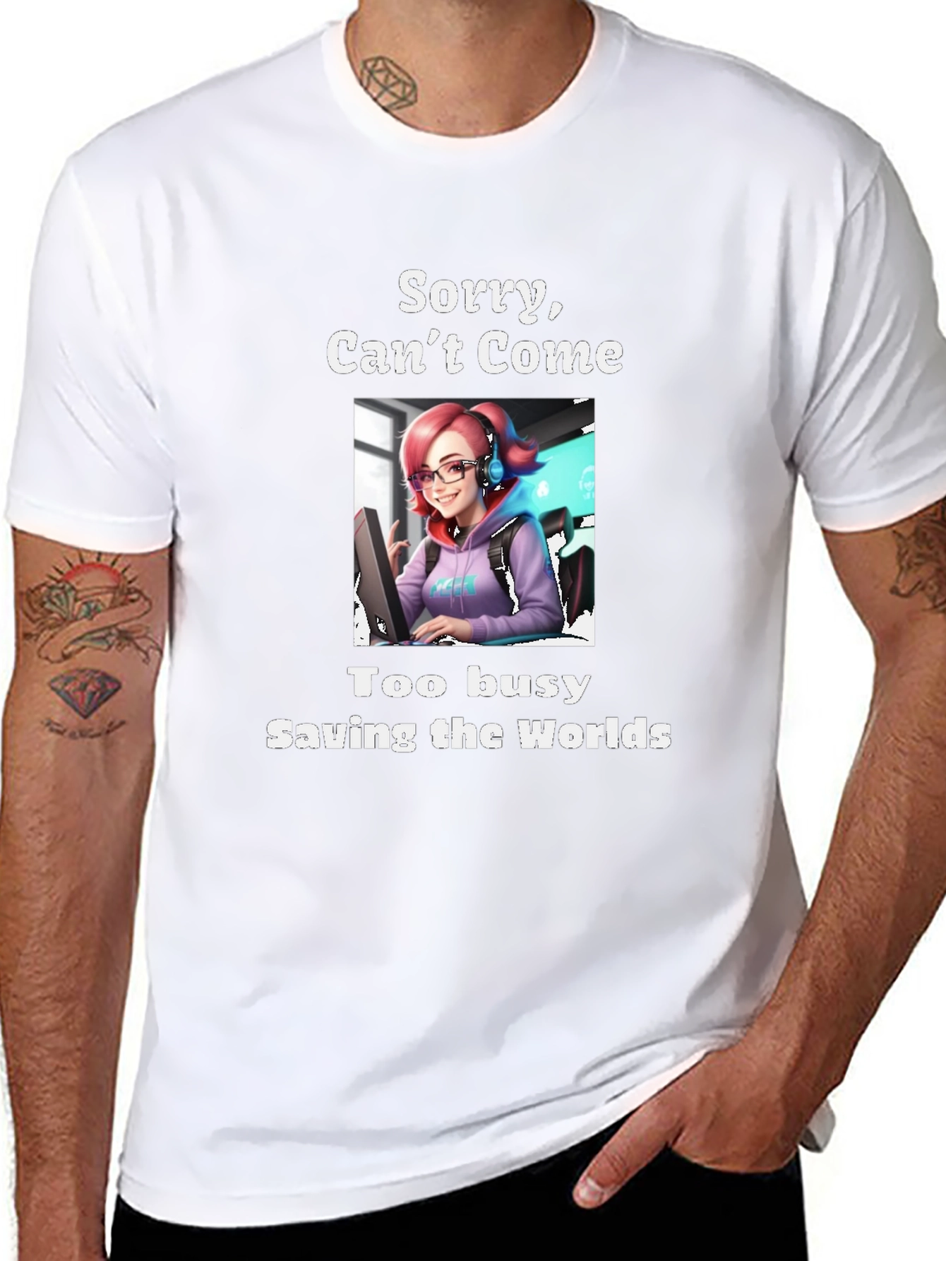 Gamer Girl T-Shirt - Saving Worlds!