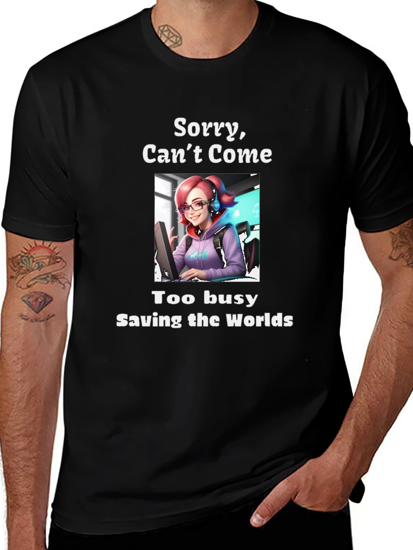 Gamer Girl T-Shirt - Saving Worlds!