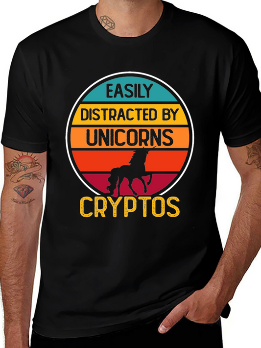 Easily Distracted By Unicorns and Cryptos T-Shirt