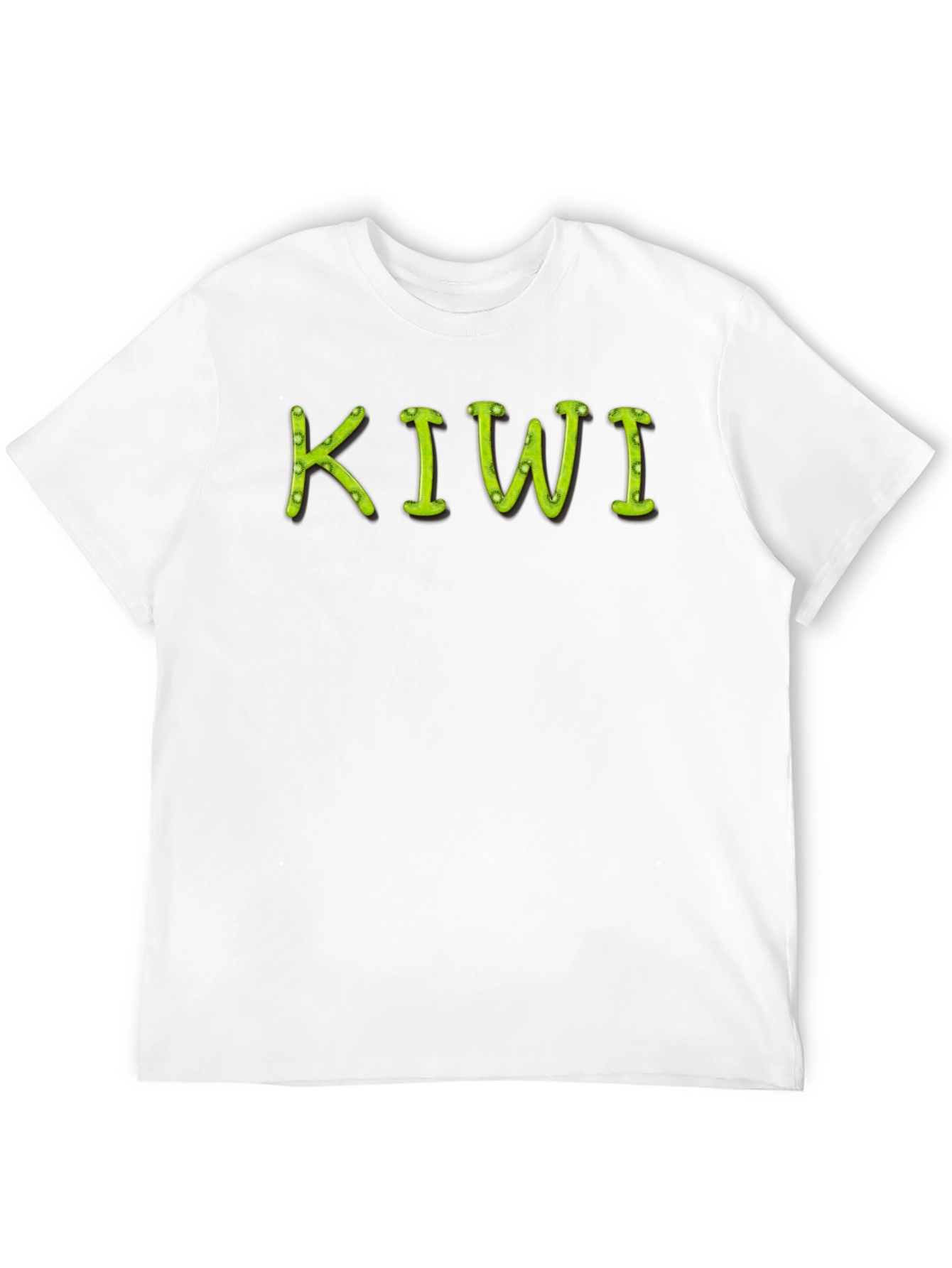 Kiwi Fruit Text Graphic Black T-Shirt