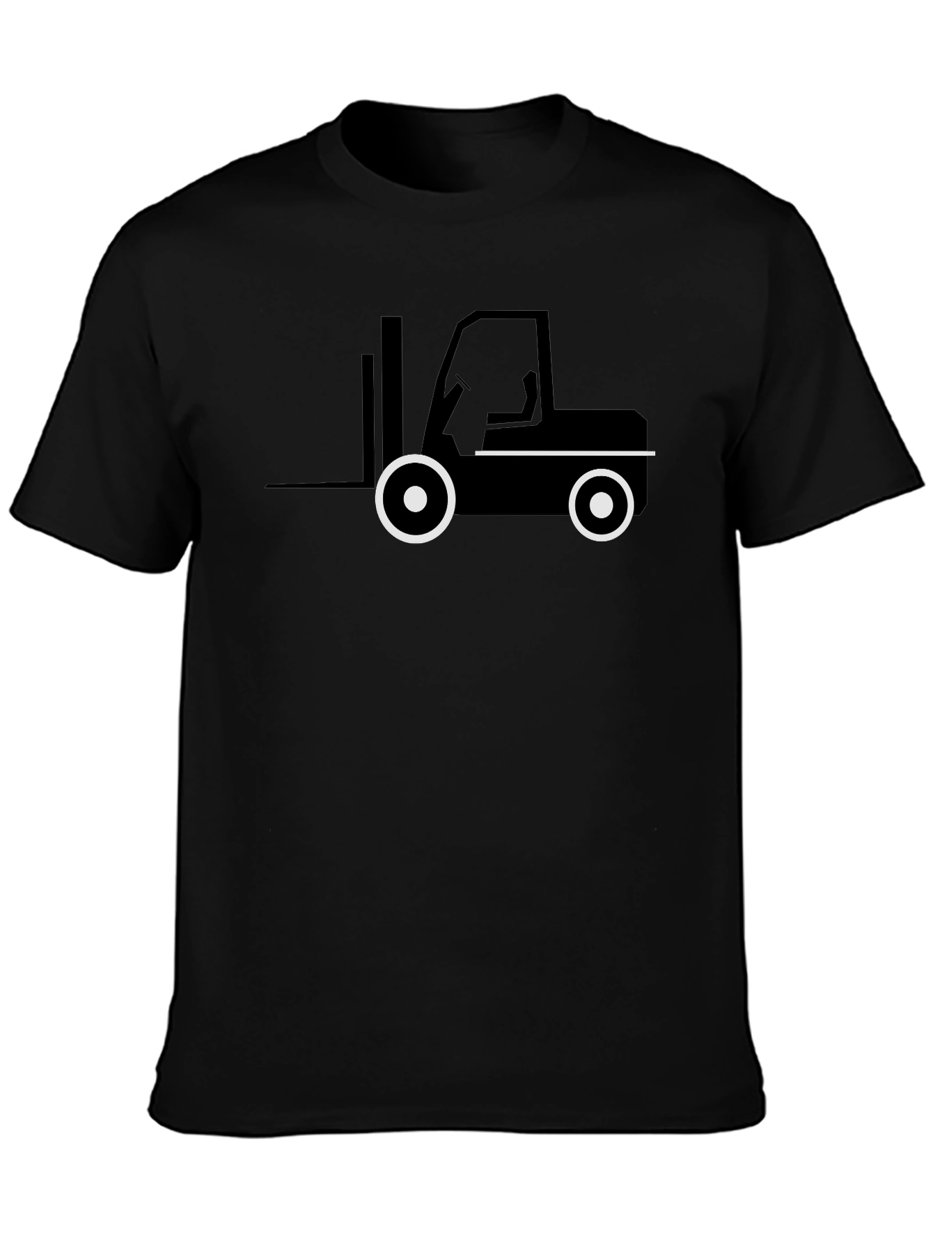 Forklift Graphic Tee - Black Cotton T-Shirt