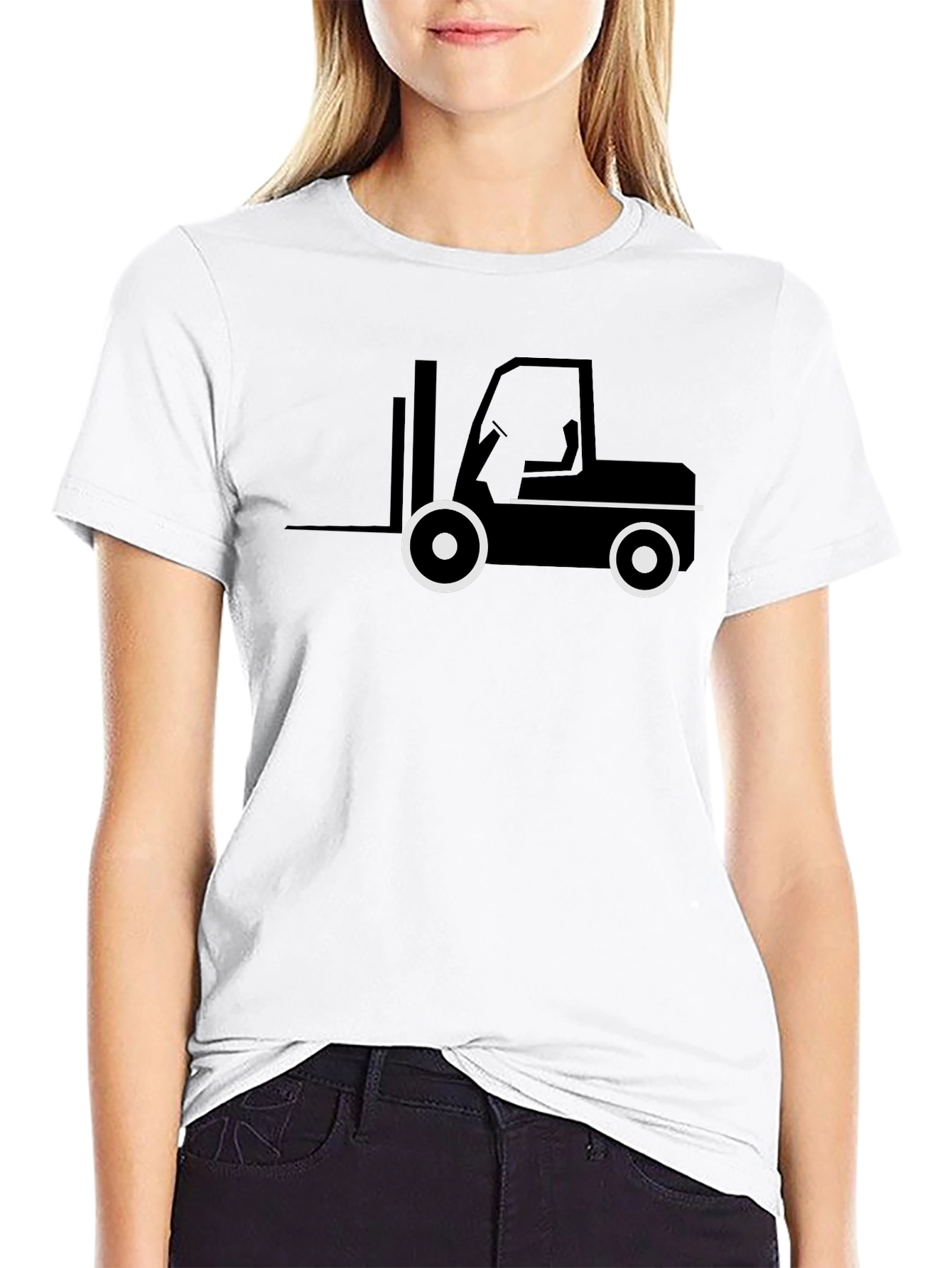 Forklift Graphic Tee - Black Cotton T-Shirt