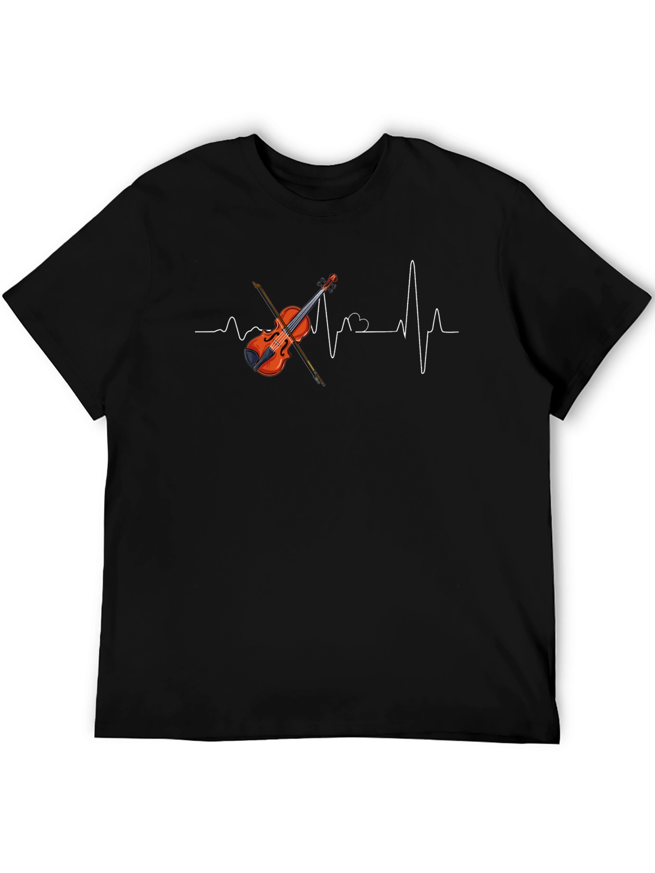 Violin Heartbeat Graphic Tee - Music Lover Shirt
