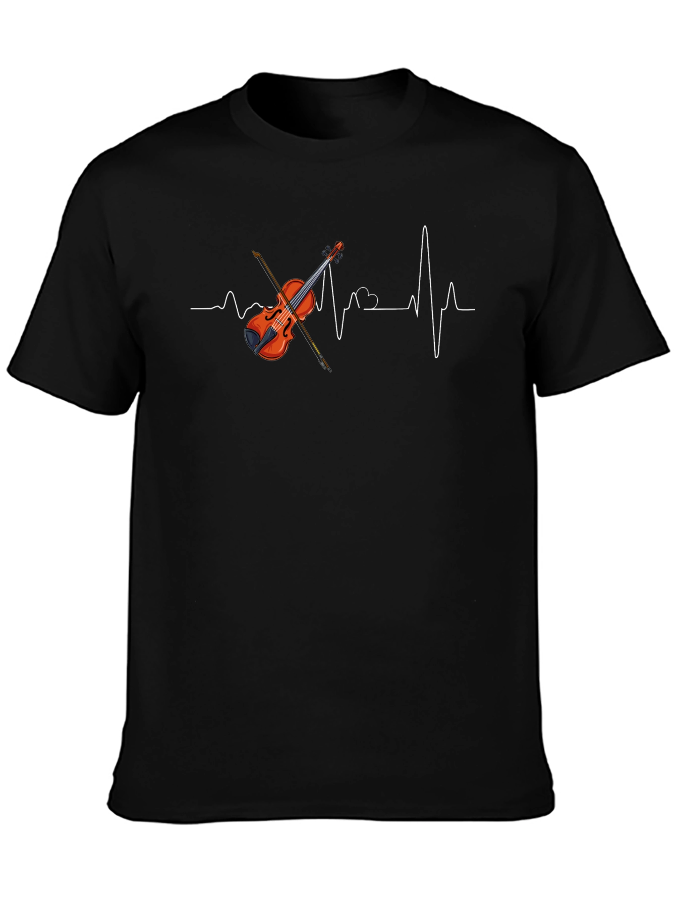 Violin Heartbeat Graphic Tee - Music Lover Shirt
