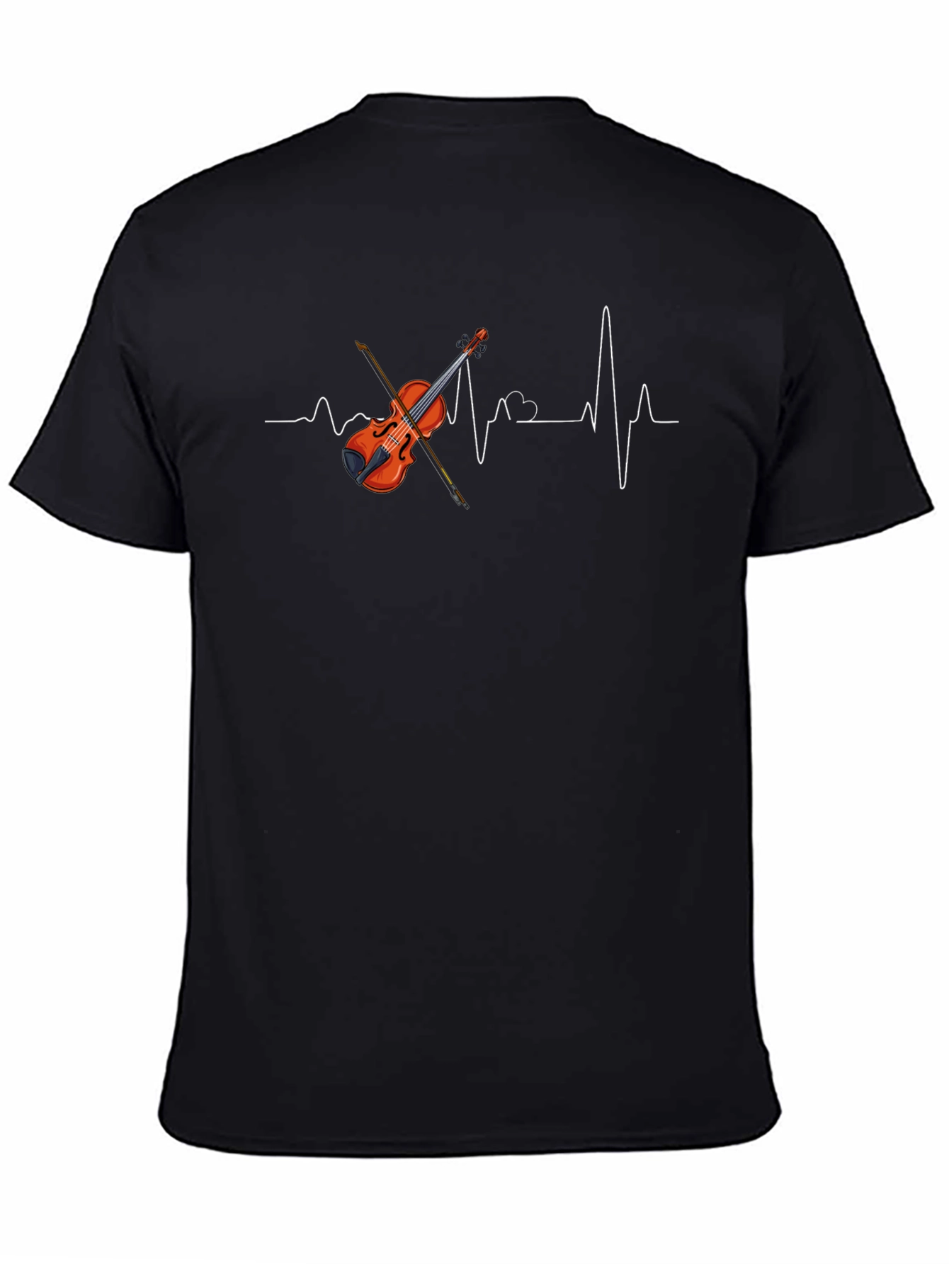 Violin Heartbeat Graphic Tee - Music Lover Shirt