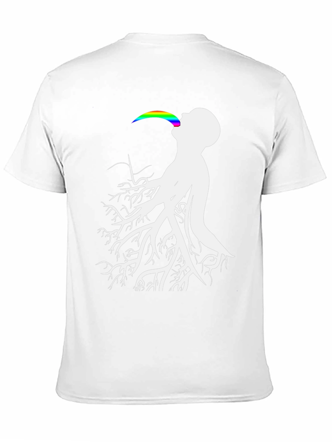 Tree Roots Rainbow Tongue Black T-Shirt
