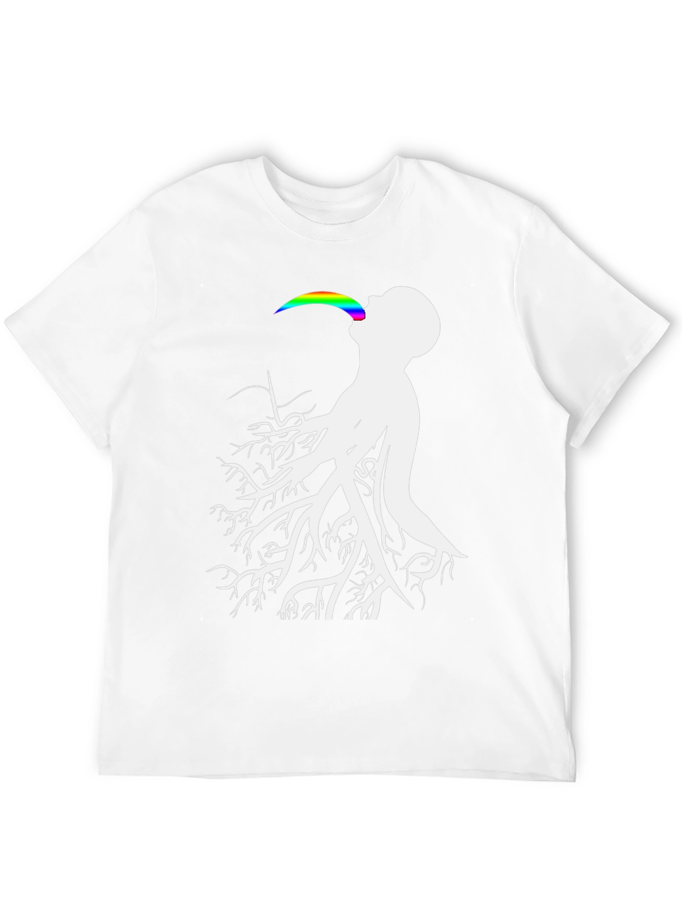 Tree Roots Rainbow Tongue Black T-Shirt