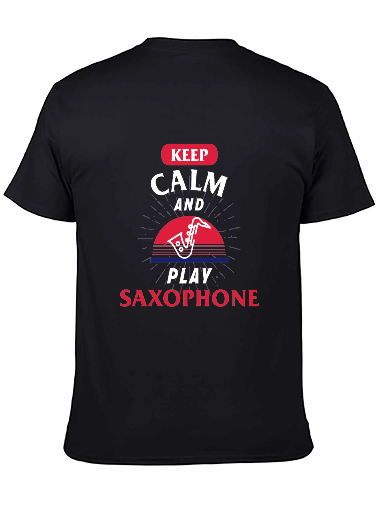Keep Calm Play Saxophone Black T-Shirt