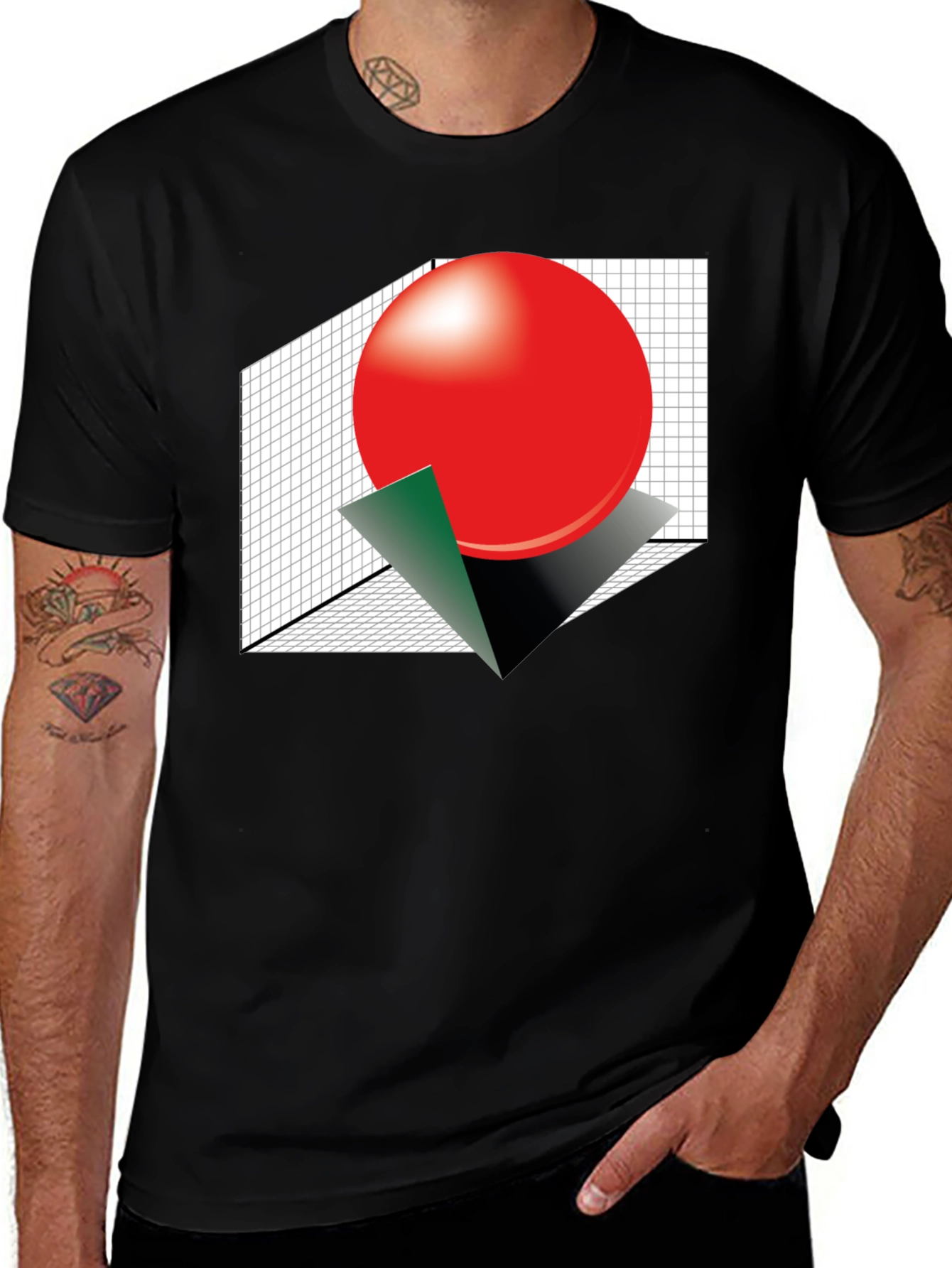 Abstract Sphere Graphic Tee - Modern Geometric Design