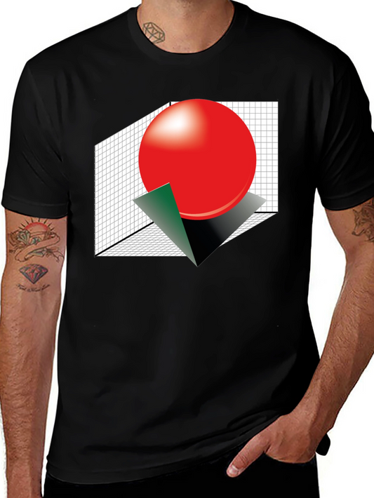 Abstract Sphere Graphic Tee - Modern Geometric Design