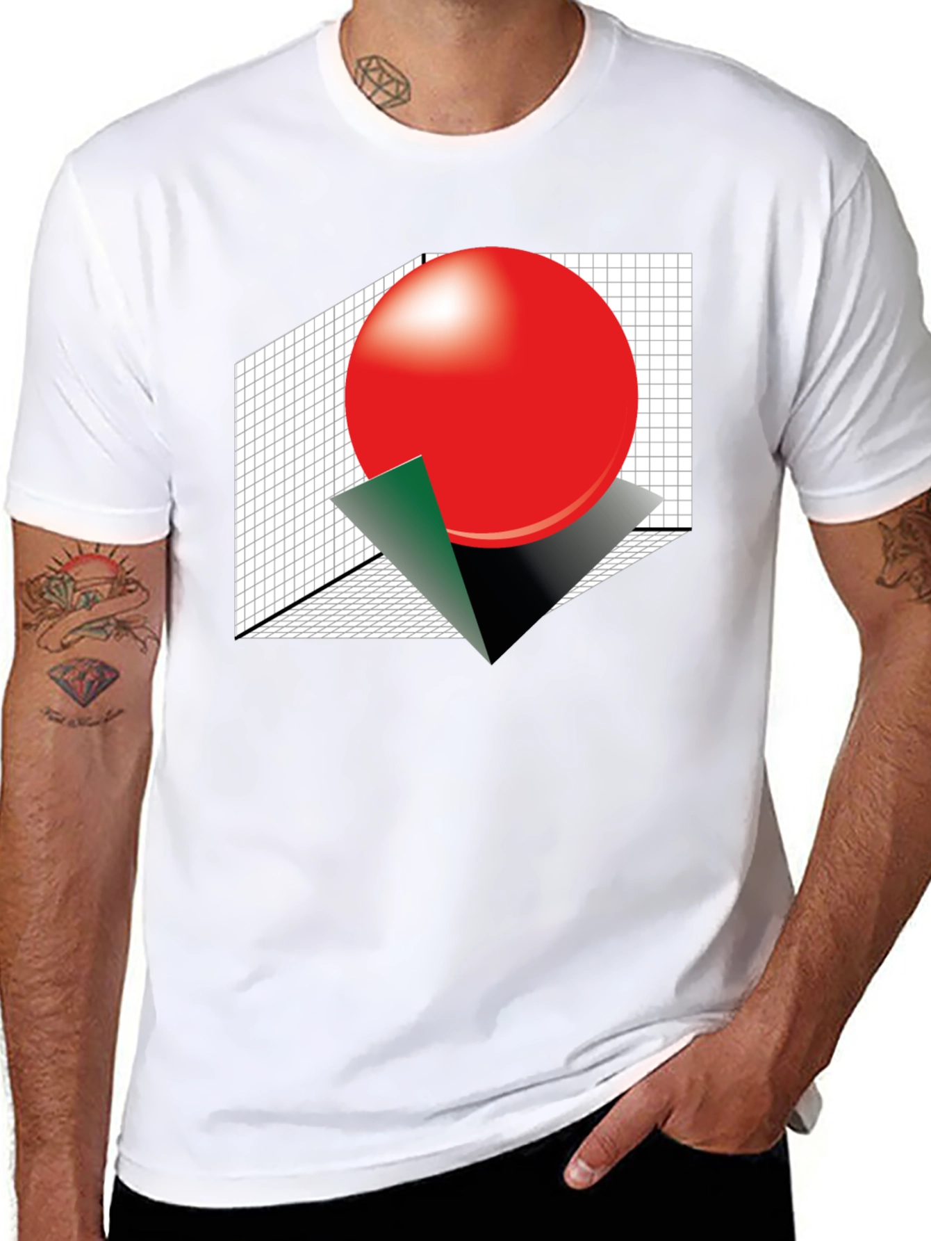 Abstract Sphere Graphic Tee - Modern Geometric Design