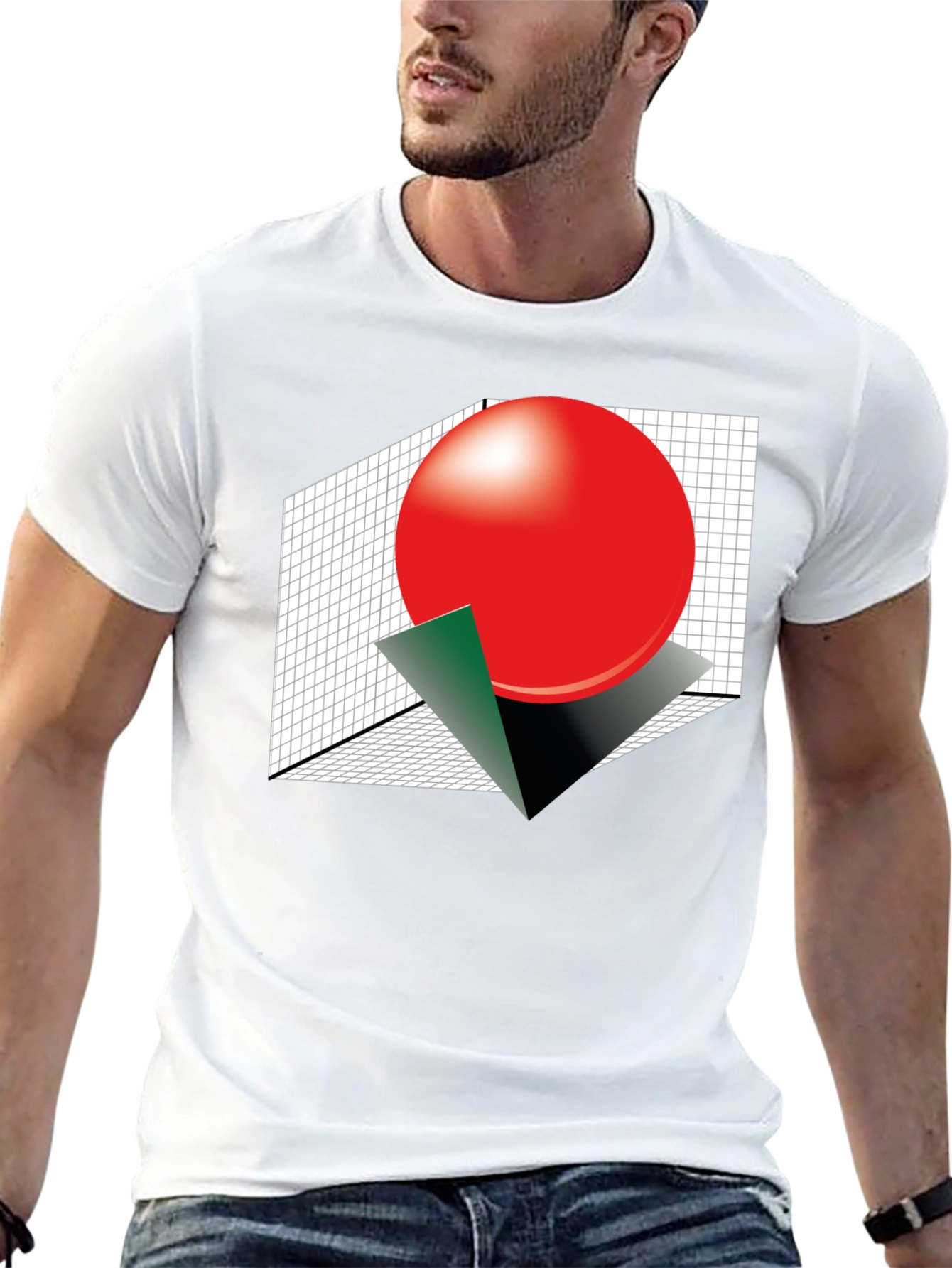 Abstract Sphere Graphic Tee - Modern Geometric Design