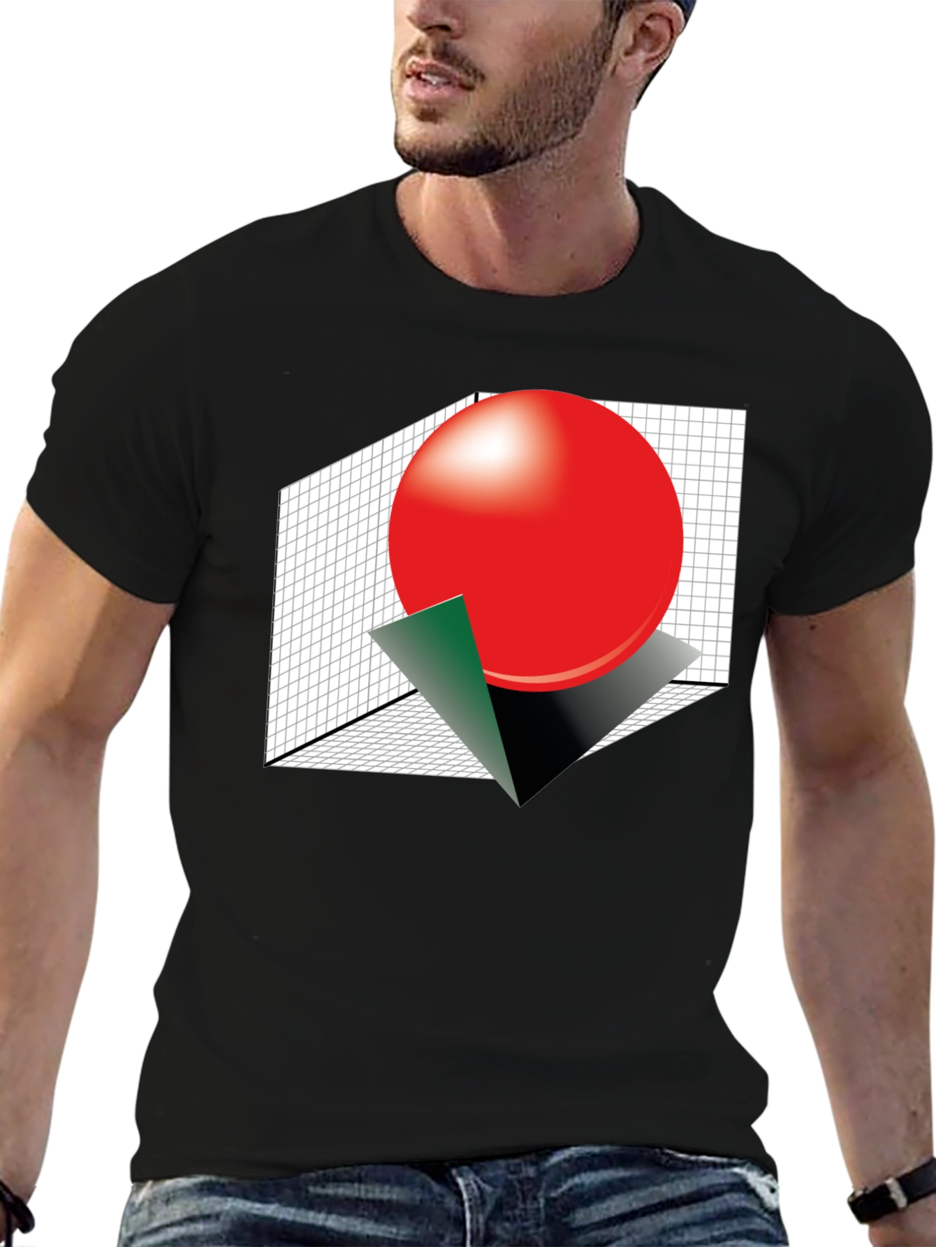Abstract Sphere Graphic Tee - Modern Geometric Design