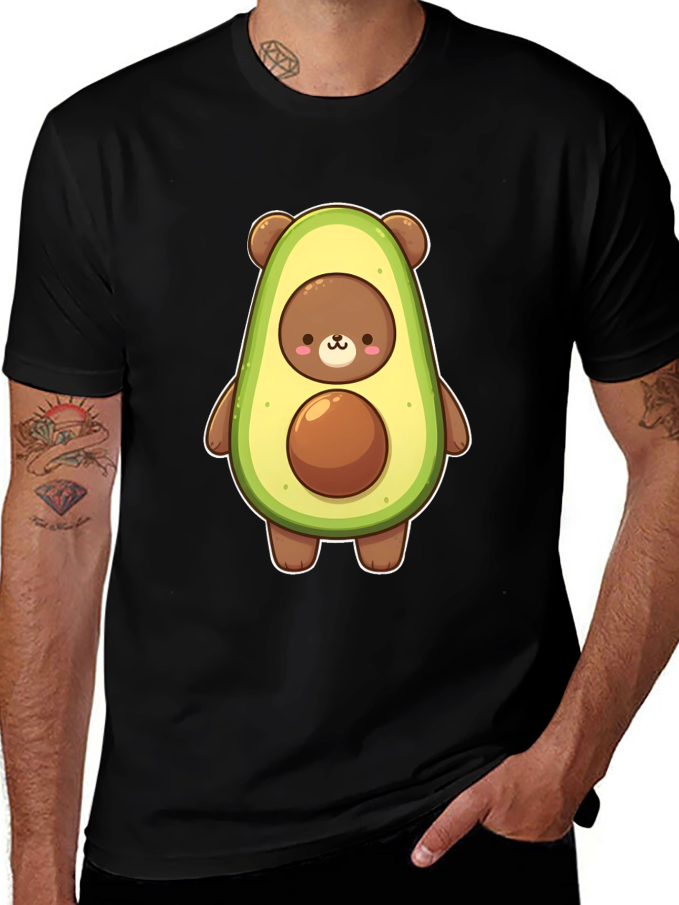 Avocado Bear Graphic Tee - Cute and Fun!