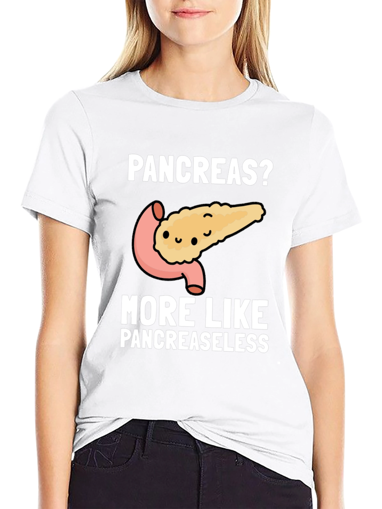 Pancreas Humor T-Shirt - Pancreaseless Black Tee