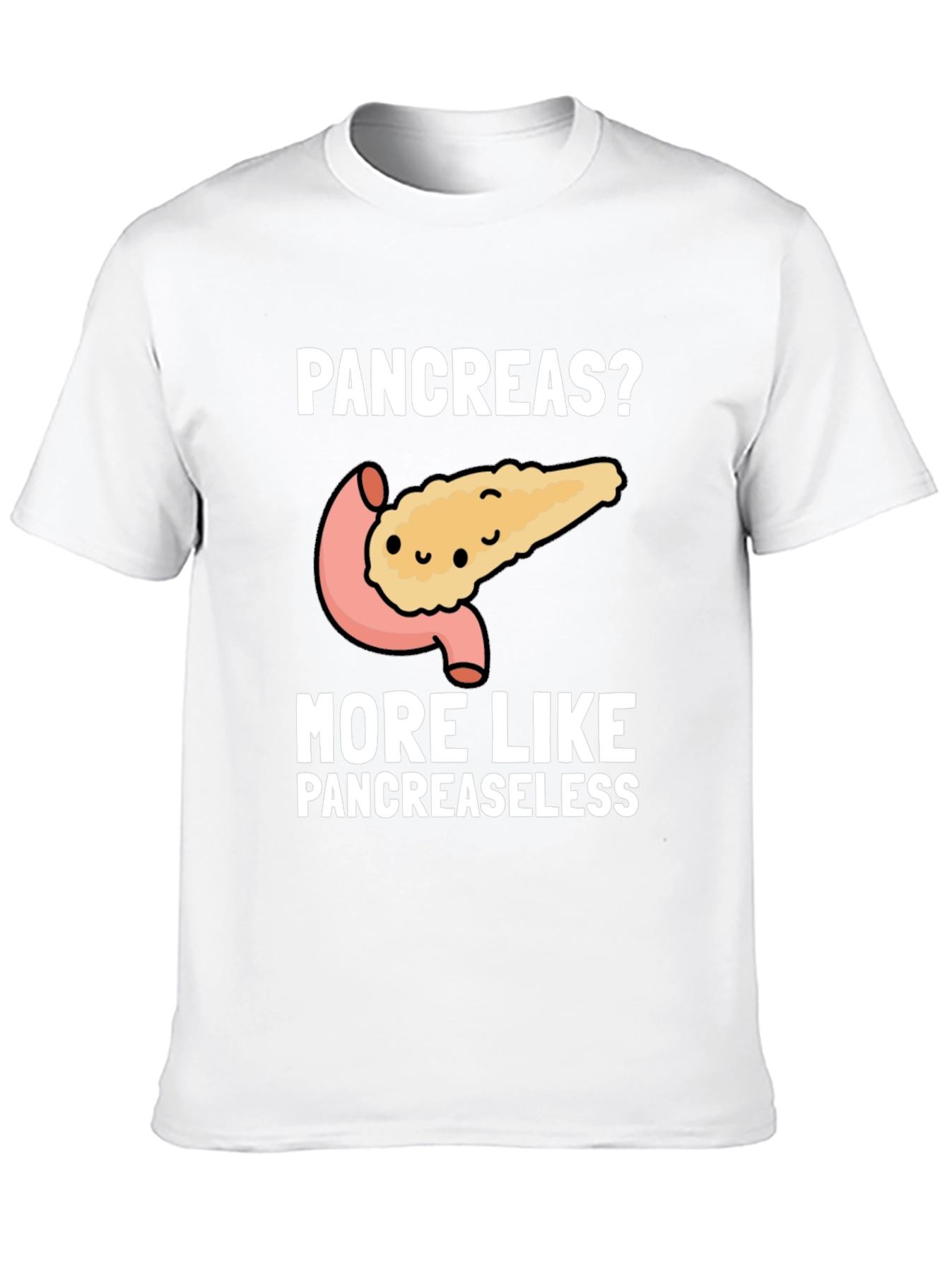 Pancreas Humor T-Shirt - Pancreaseless Black Tee