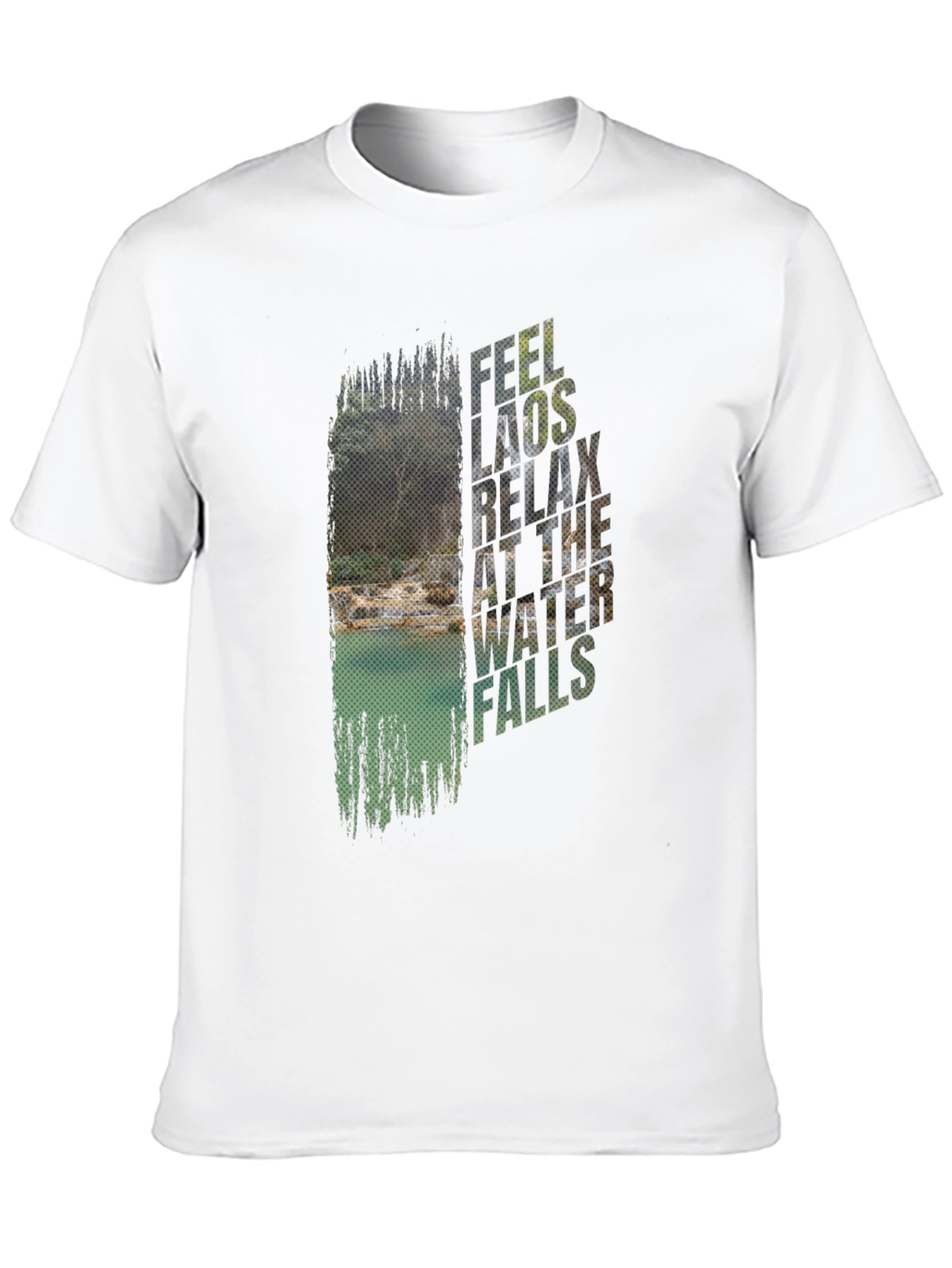 Feel Laos Relax Waterfall Graphic T-Shirt