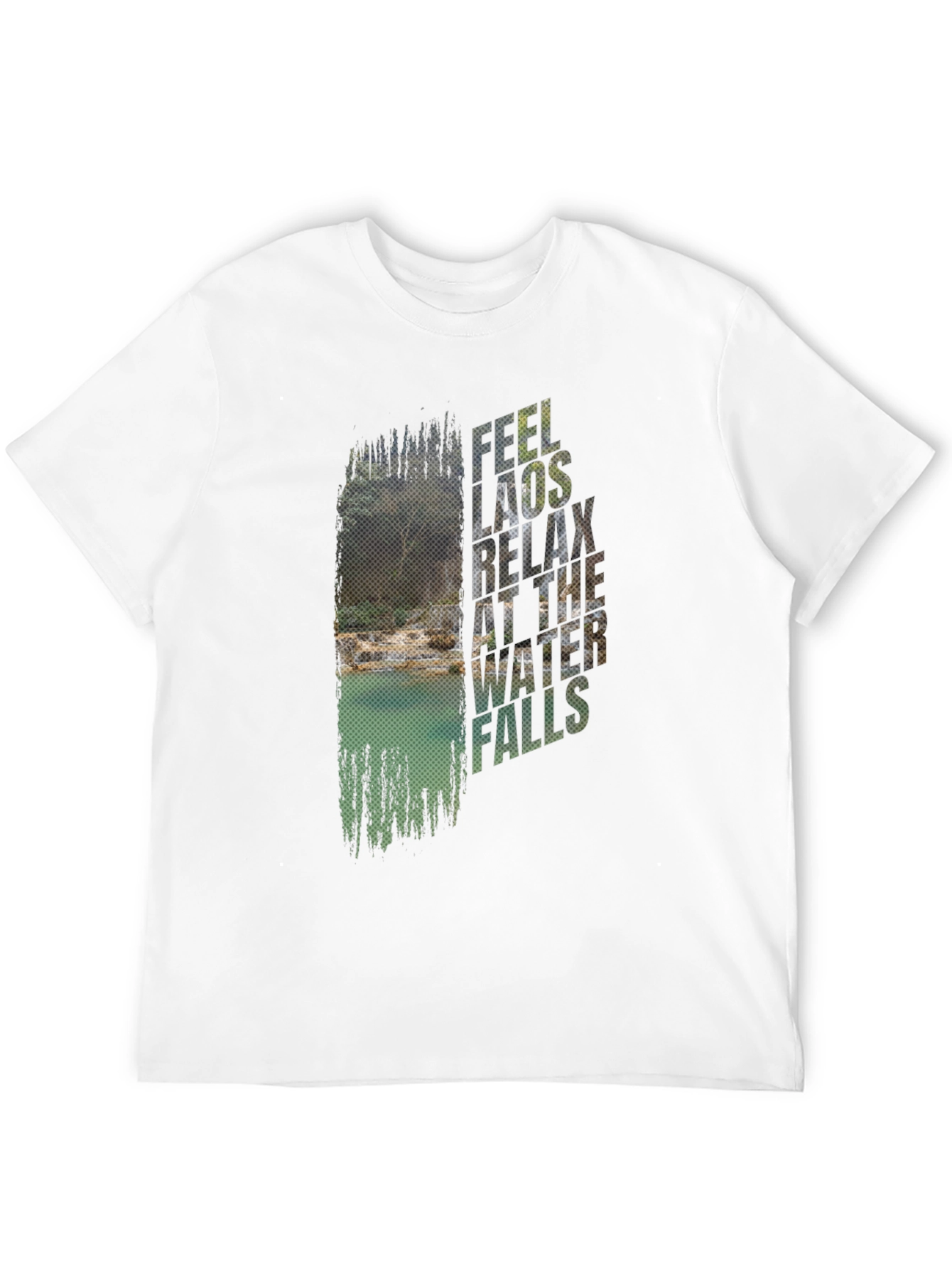 Feel Laos Relax Waterfall Graphic T-Shirt
