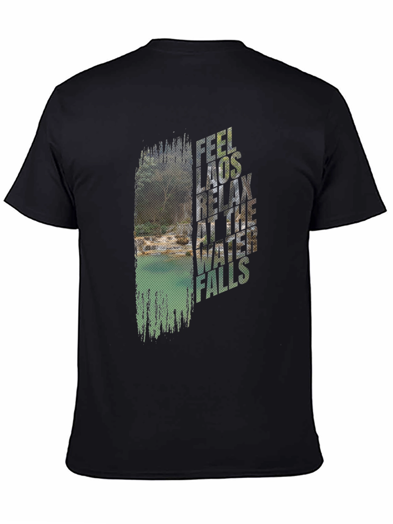Feel Laos Relax Waterfall Graphic T-Shirt