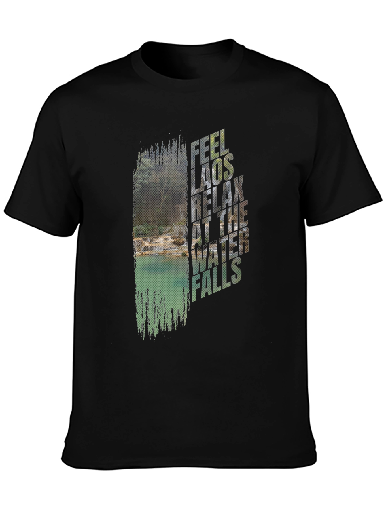 Feel Laos Relax Waterfall Graphic T-Shirt