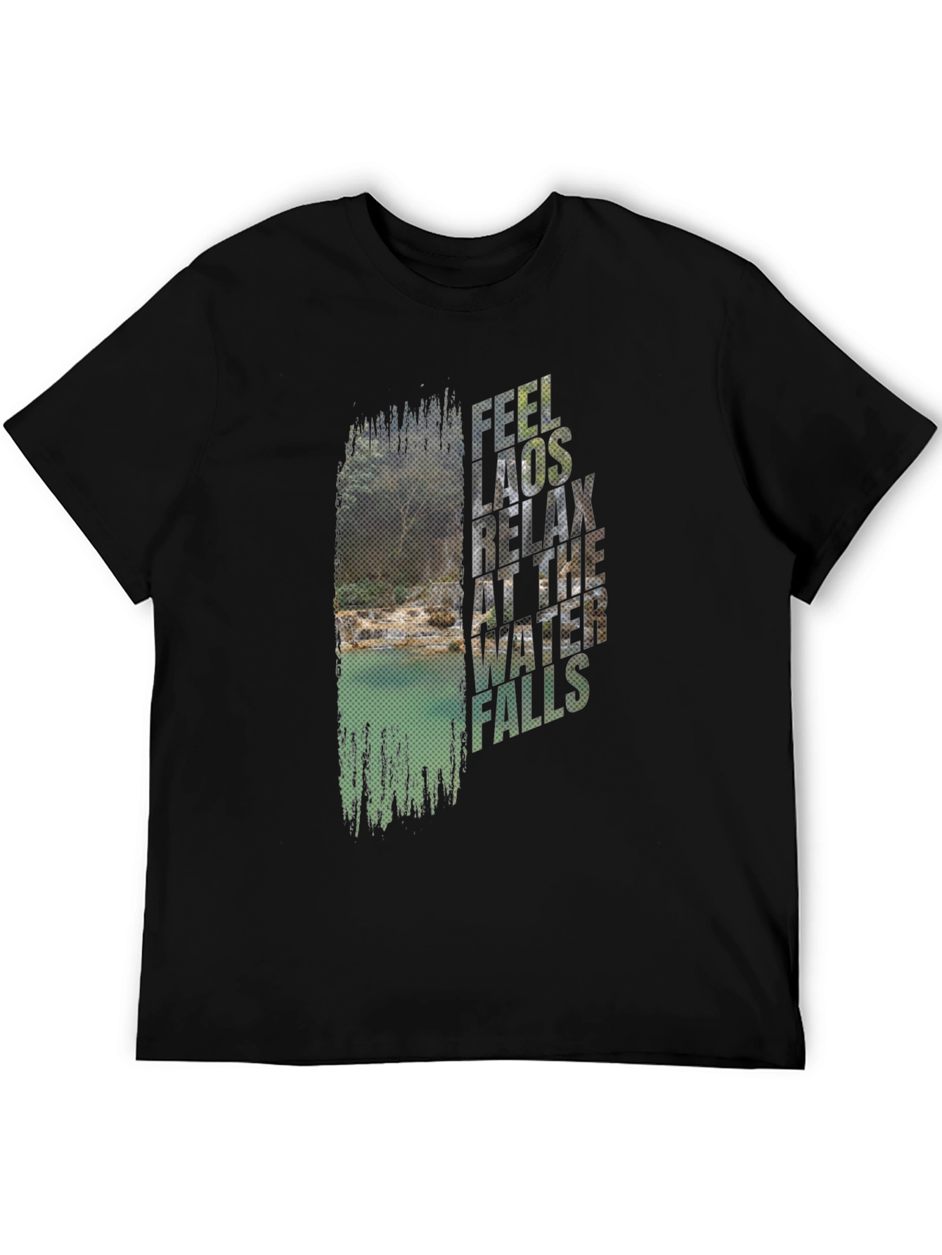 Feel Laos Relax Waterfall Graphic T-Shirt