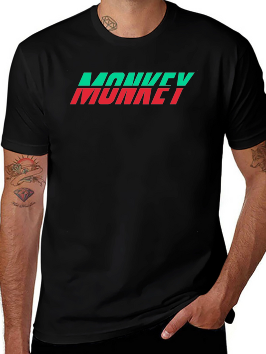 Monkey Graphic Tee - Crew Neck Black T-Shirt