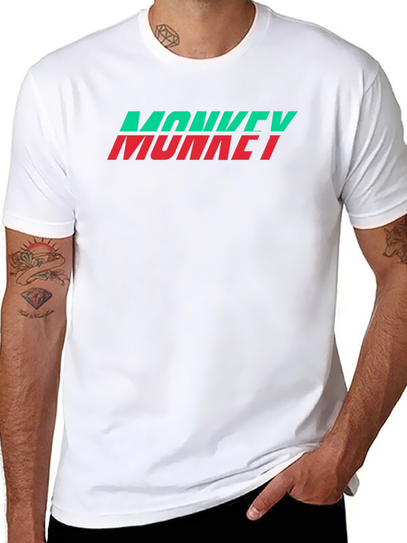 Monkey Graphic Tee - Crew Neck Black T-Shirt