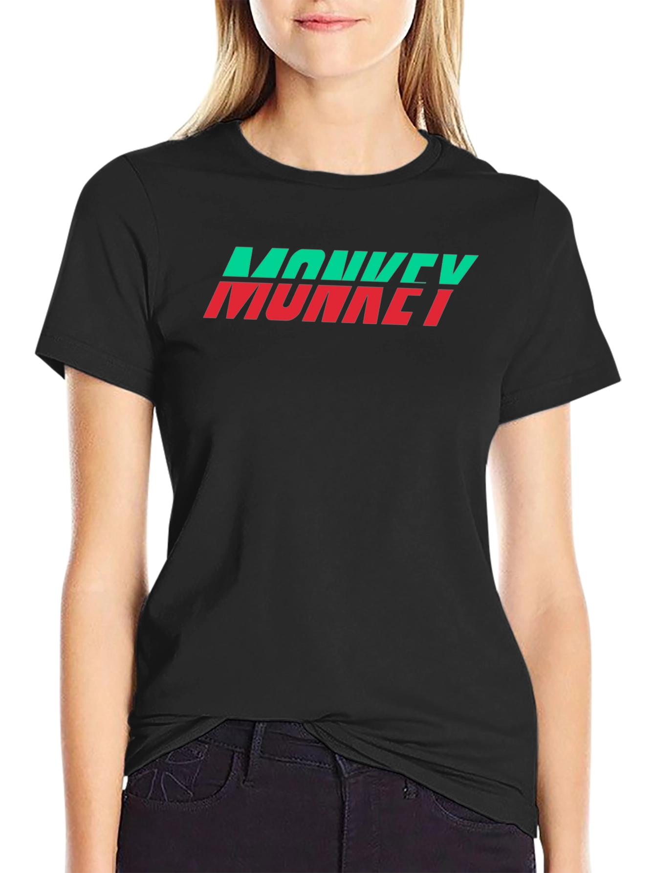 Monkey Graphic Tee - Crew Neck Black T-Shirt