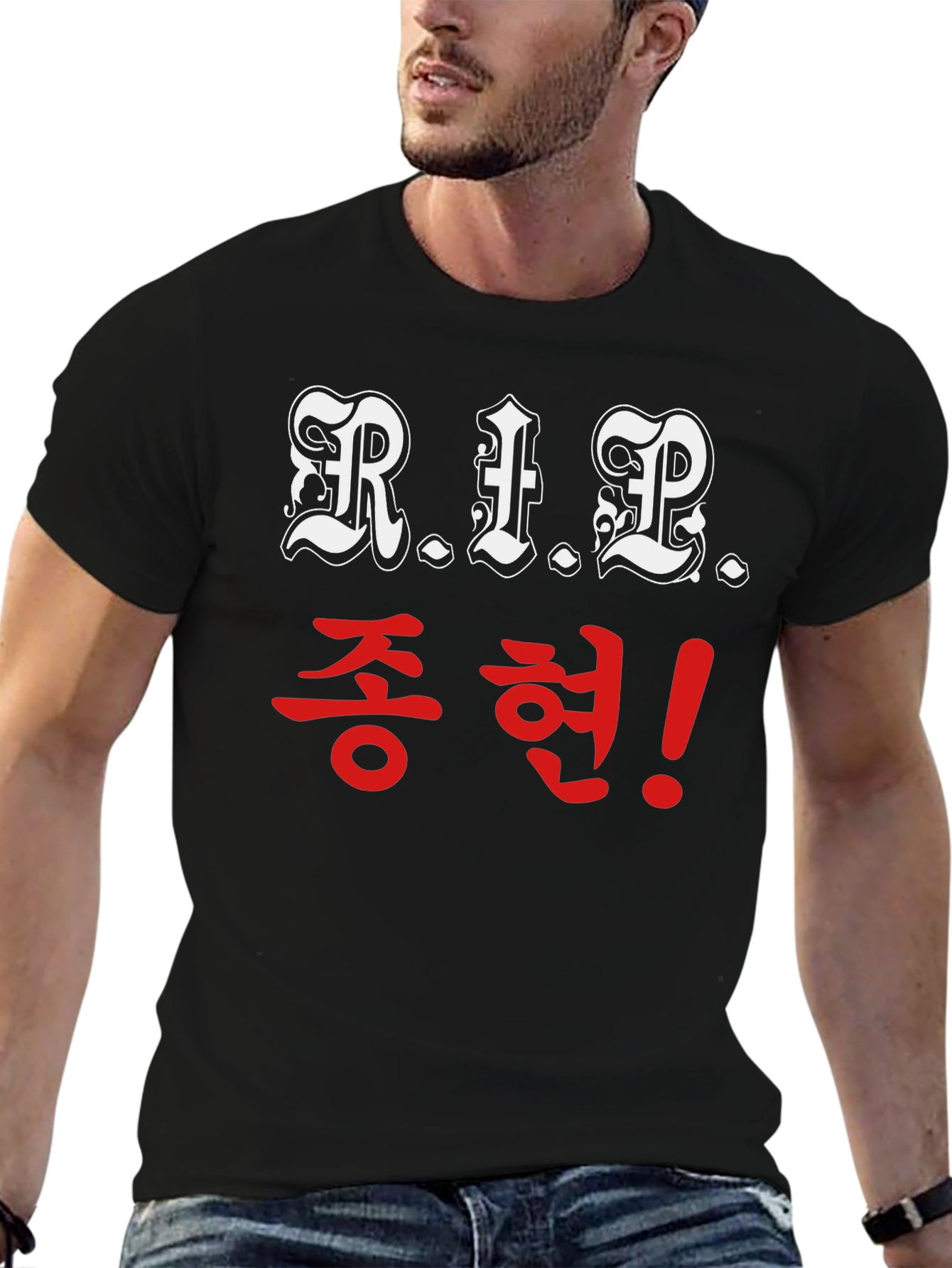 R.I.P. Jonghyun Memorial T-Shirt - Black Graphic Tee