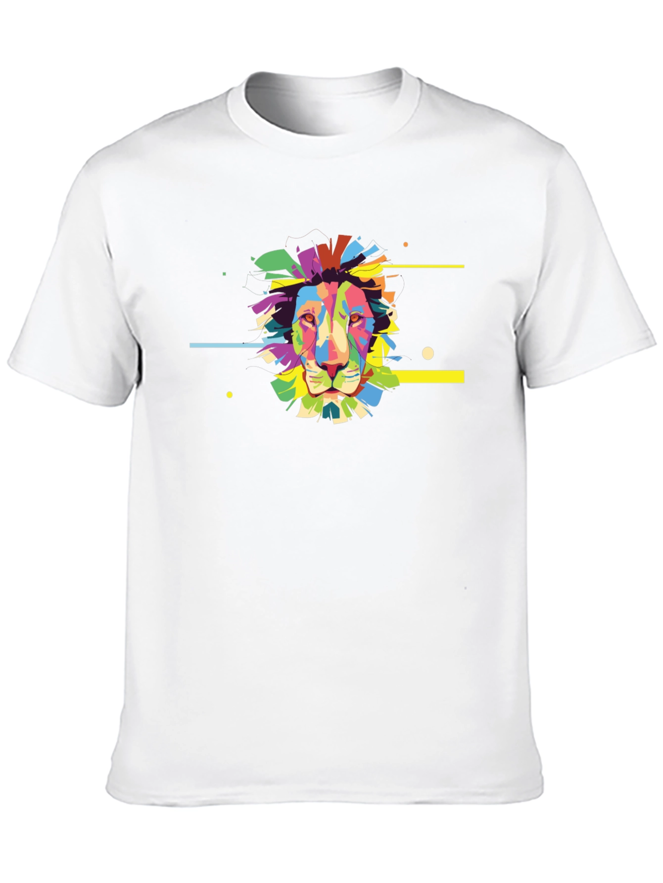 Abstract Lion Graphic Black T-Shirt