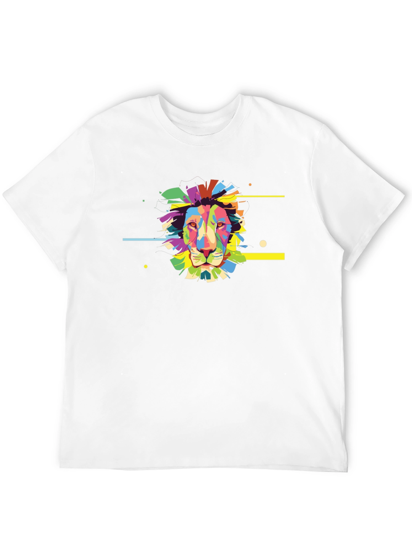 Abstract Lion Graphic Black T-Shirt