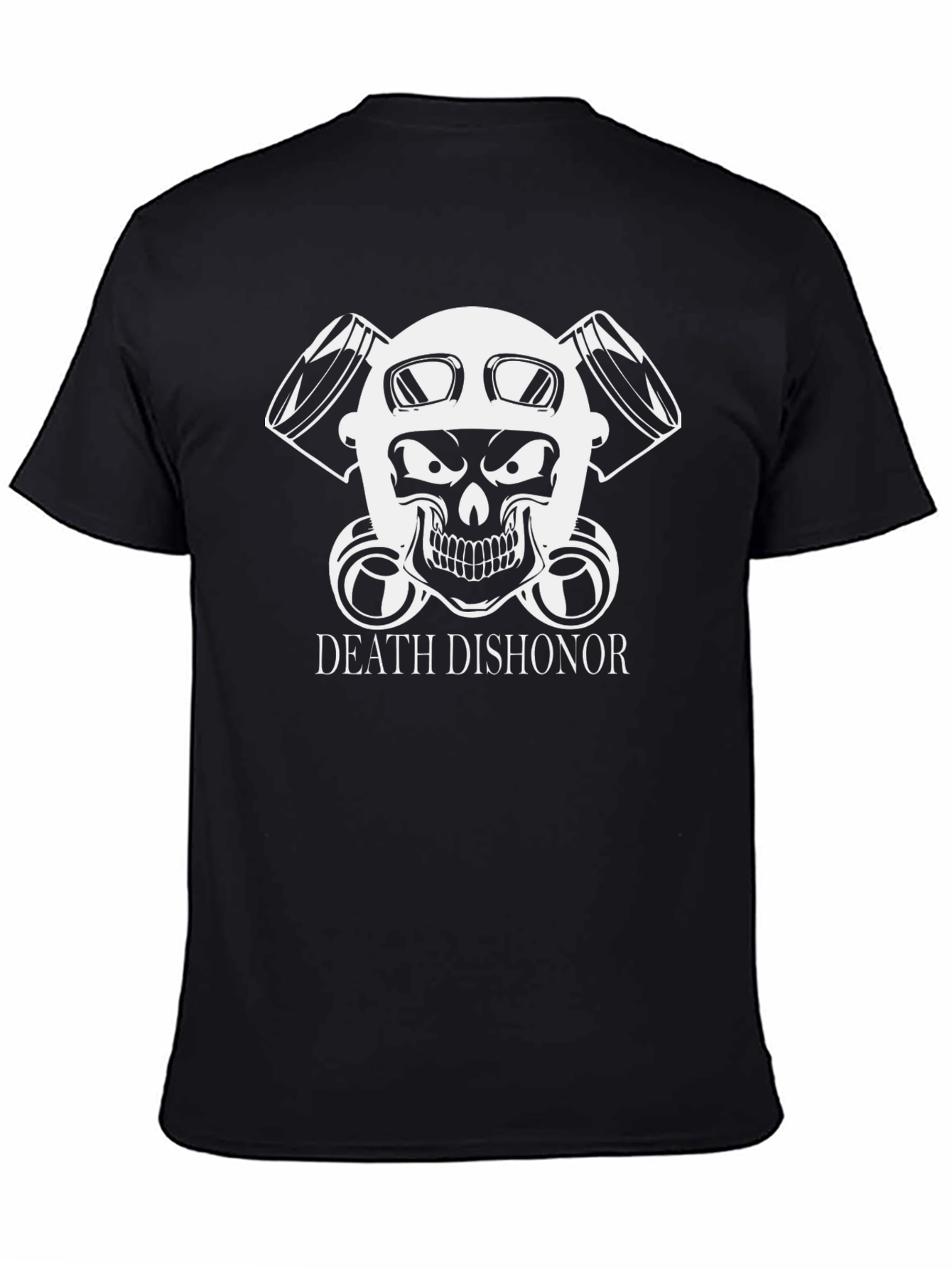 Death Dishonor Skull Graphic Black T-Shirt