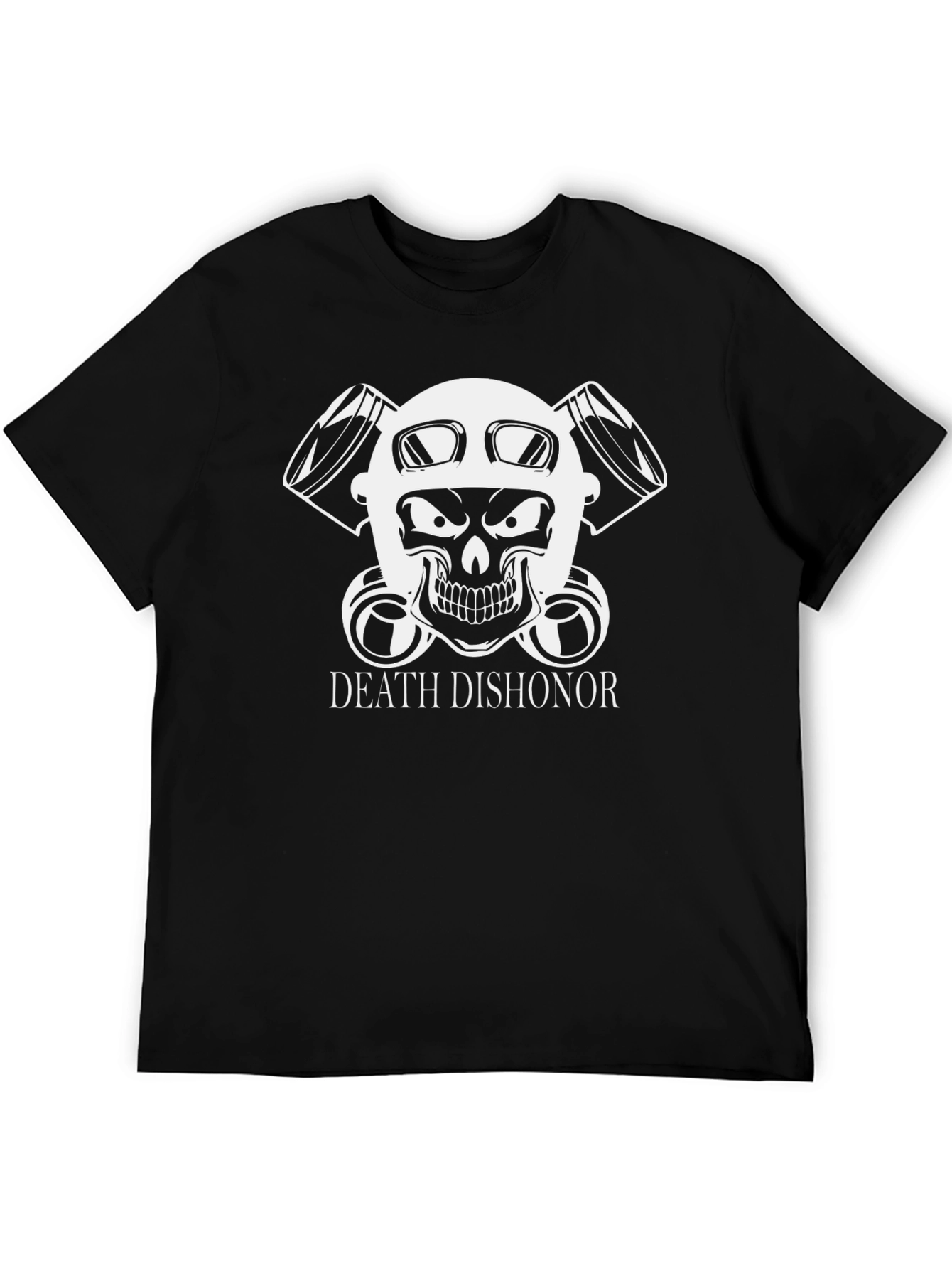 Death Dishonor Skull Graphic Black T-Shirt