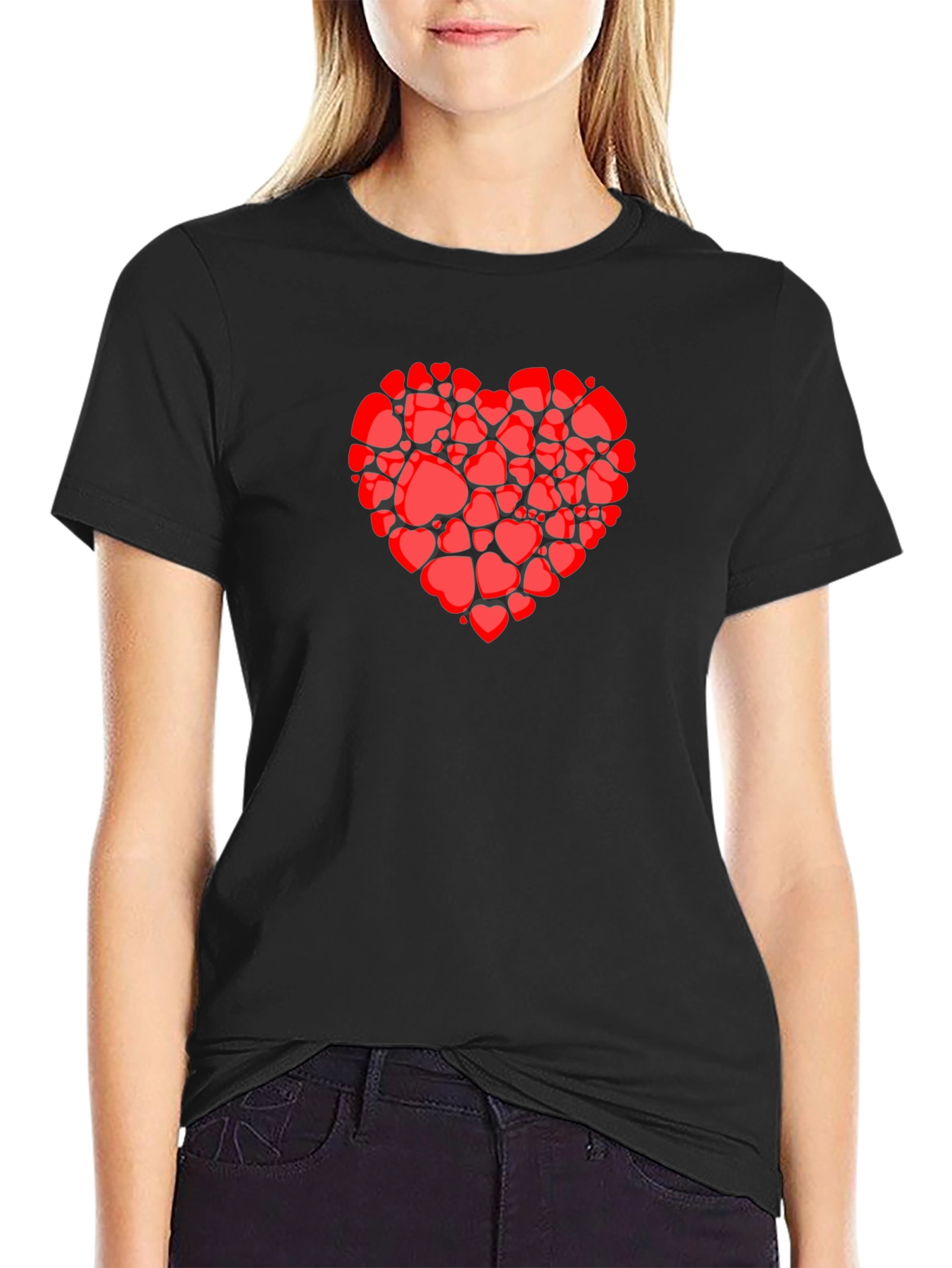 Heart Full of Hearts Graphic Tee - Black T-Shirt