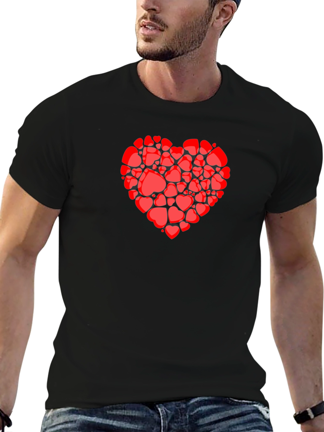 Heart Full of Hearts Graphic Tee - Black T-Shirt
