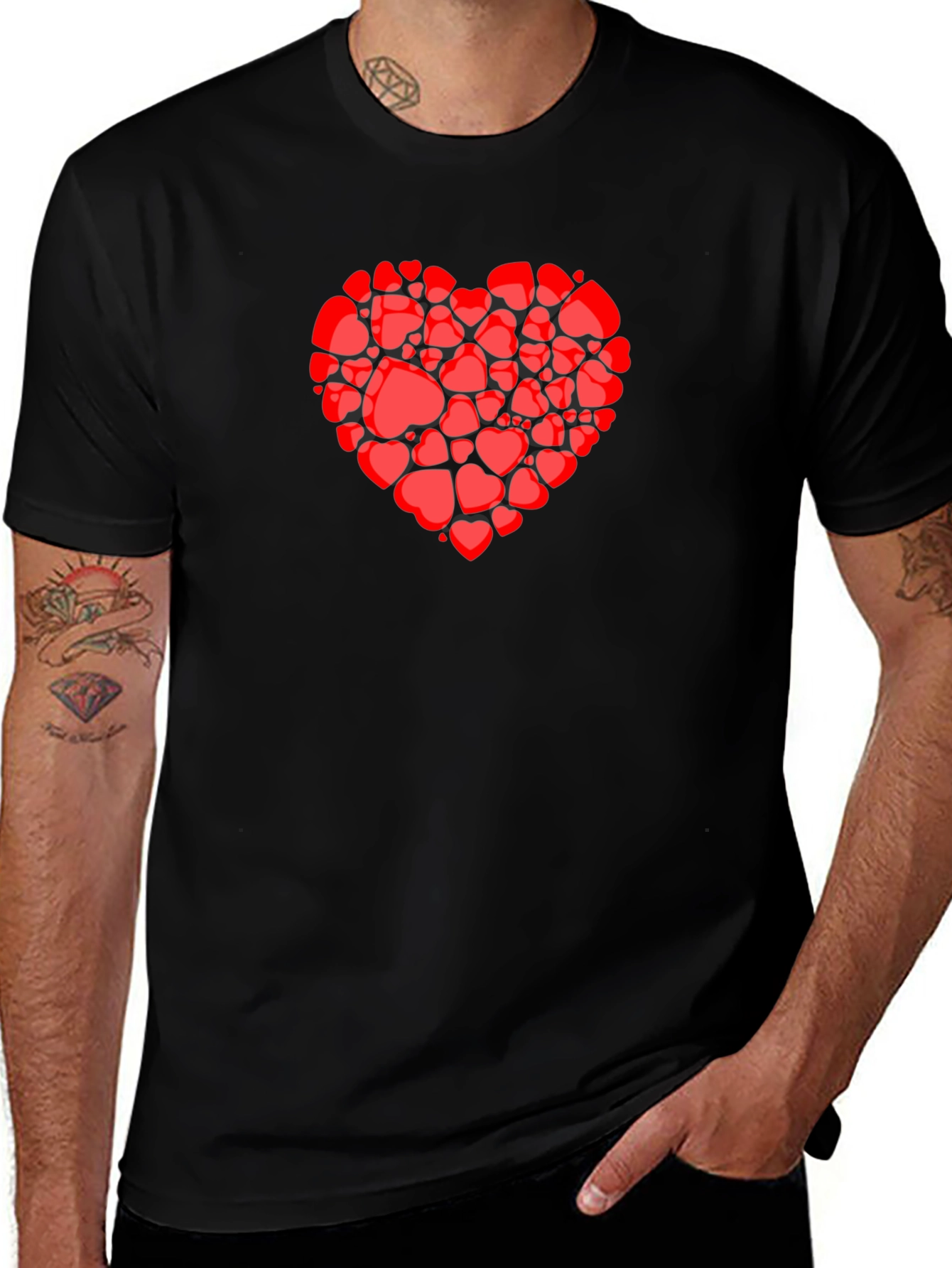 Heart Full of Hearts Graphic Tee - Black T-Shirt